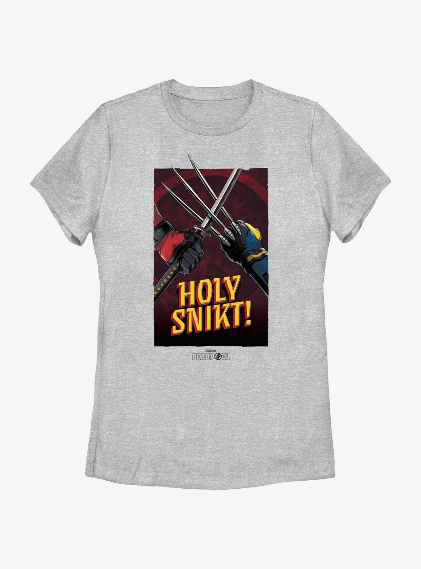 Marvel Deadpool & Wolverine Holy Snikt Poster Womens T-Shirt, ATH HTR, hi-res