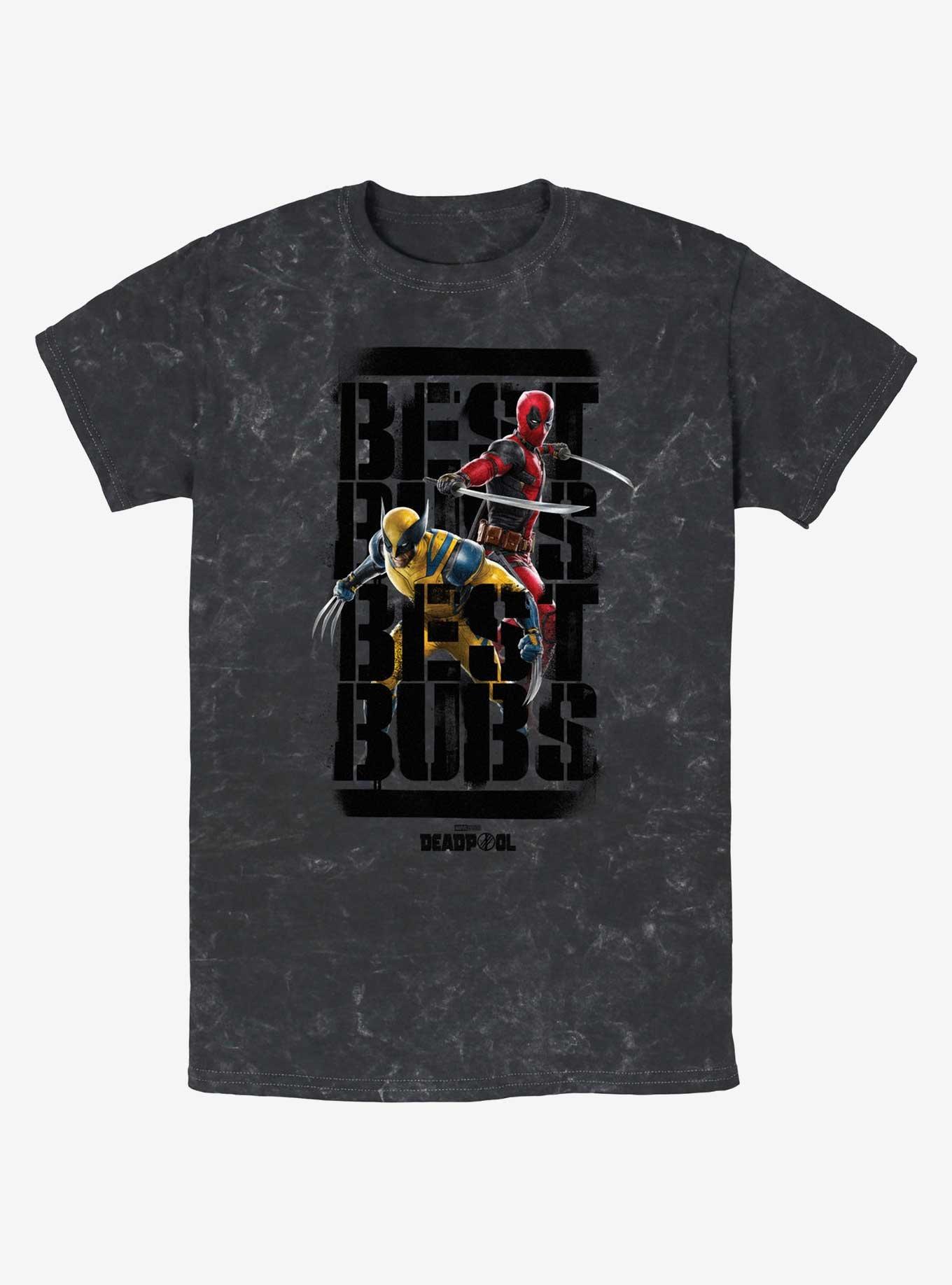 Marvel Deadpool & Wolverine Best Bubs Heroes Mineral Wash T-Shirt, BLACK, hi-res