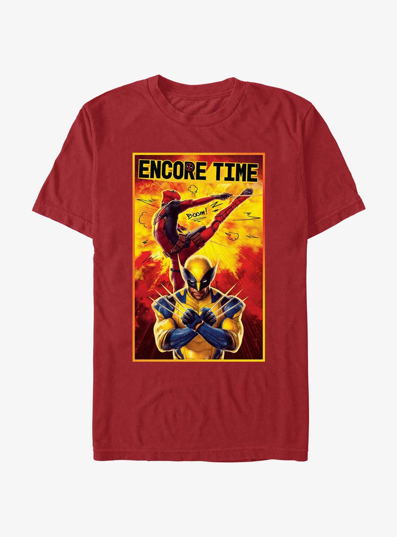 Marvel Deadpool & Wolverine Encore Time Poster T-Shirt, CARDINAL, hi-res