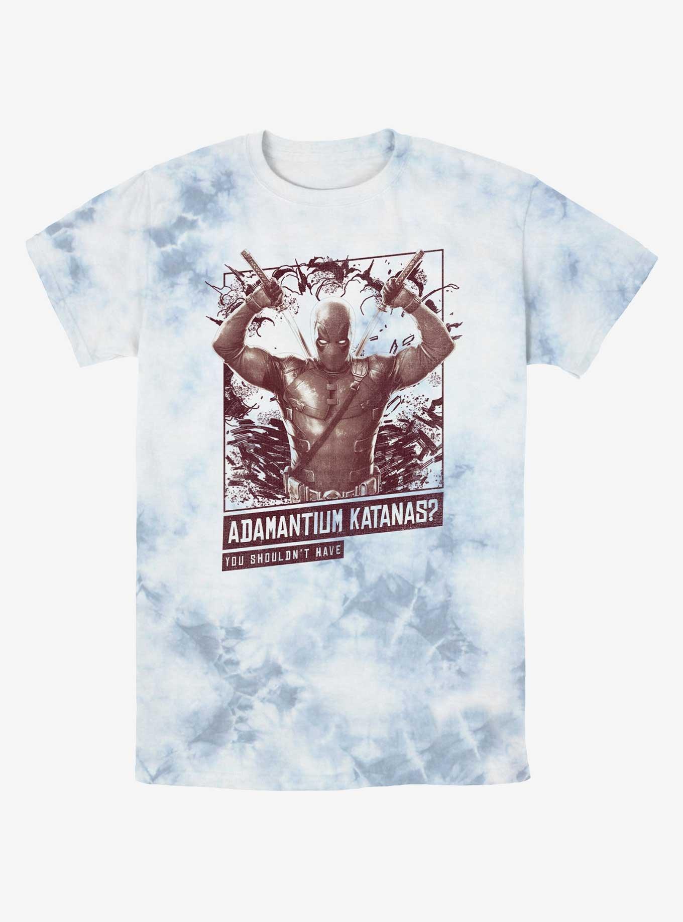 Marvel Deadpool & Wolverine Adamantium Katanas Tie-Dye T-Shirt, WHITEBLUE, hi-res