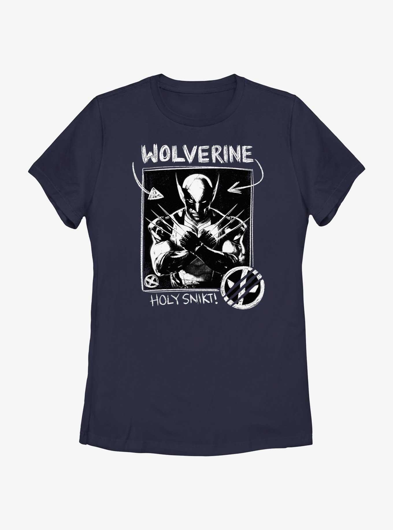 Marvel Deadpool & Wolverine Holy Snikt Wolverine Womens T-Shirt, NAVY, hi-res