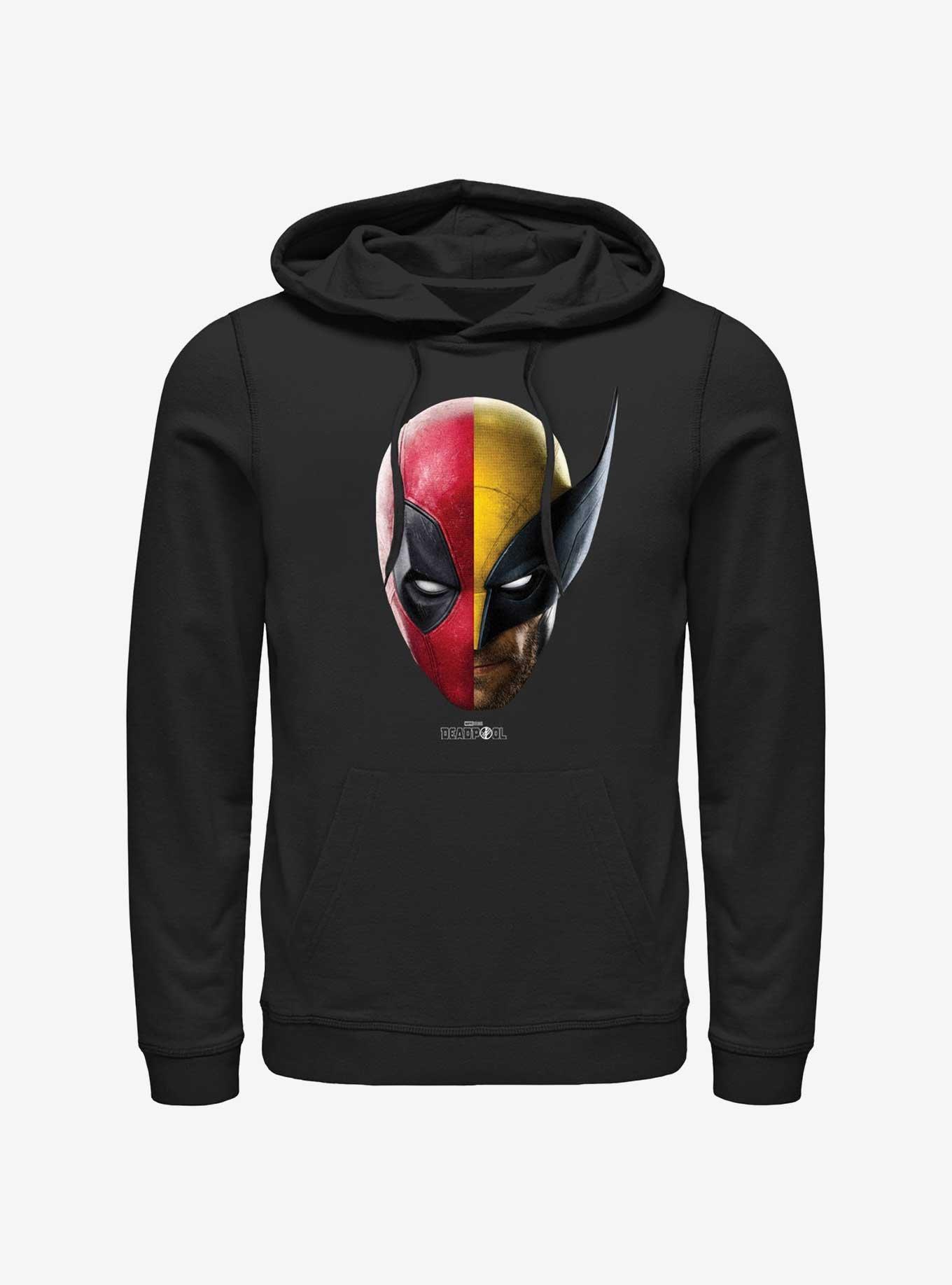 Marvel Deadpool & Wolverine Half Half Portrait Hoodie, BLACK, hi-res