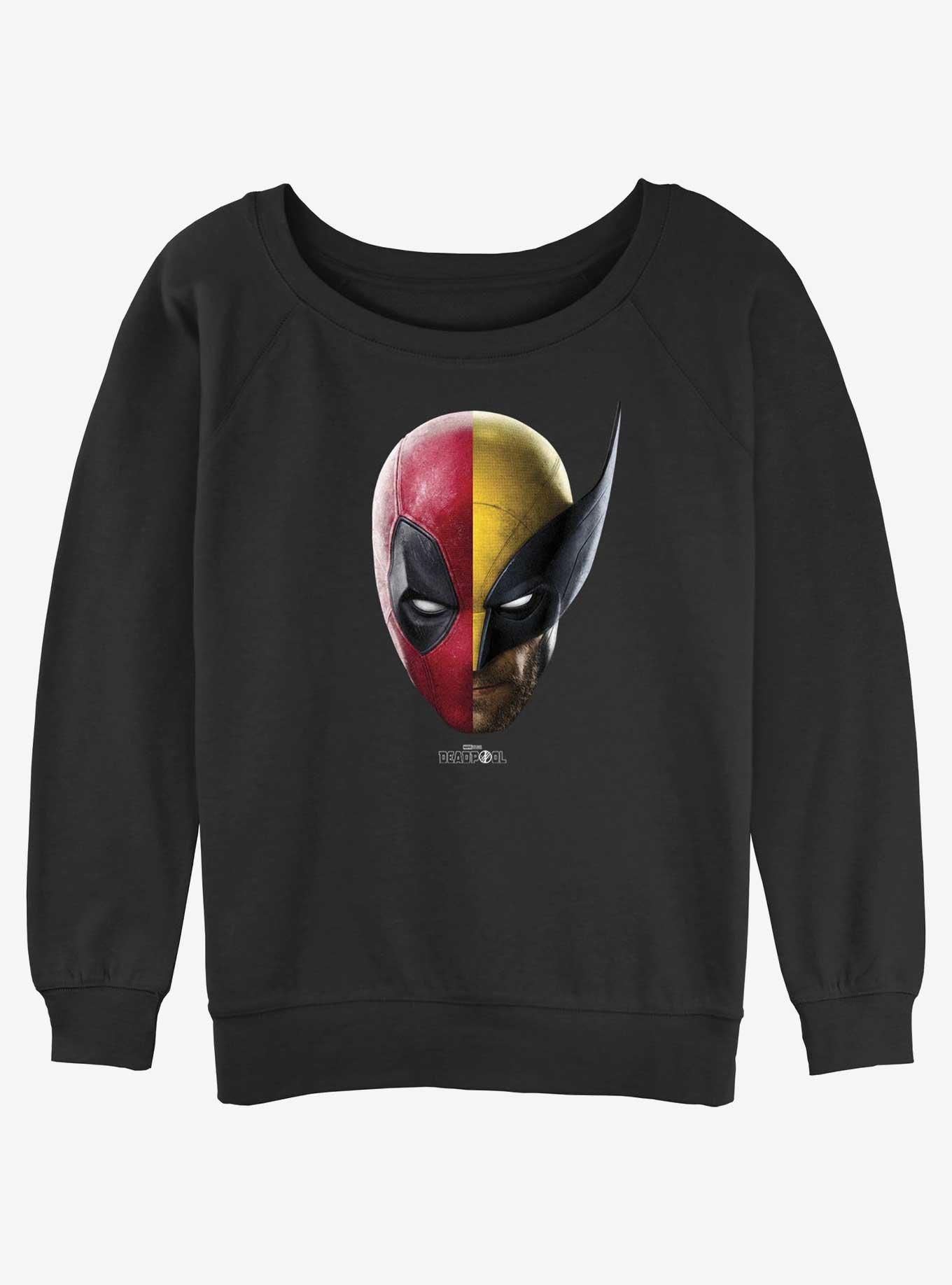 Marvel Deadpool & Wolverine Half Half Portrait Womens Slouchy Sweatshirt, , hi-res