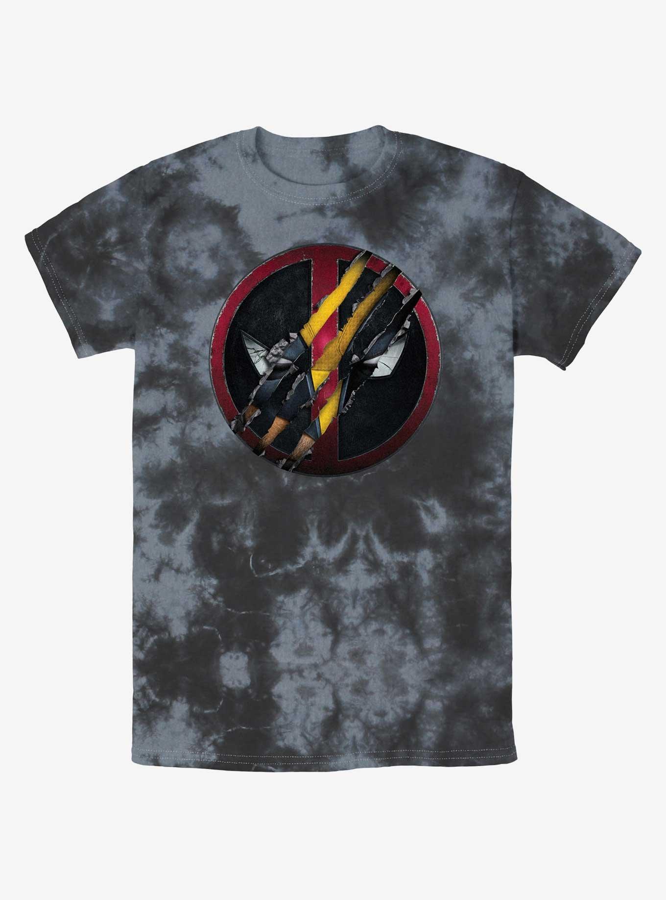 Marvel Deadpool & Wolverine Wolverine Clawing Through Tie-Dye T-Shirt, BLKCHAR, hi-res