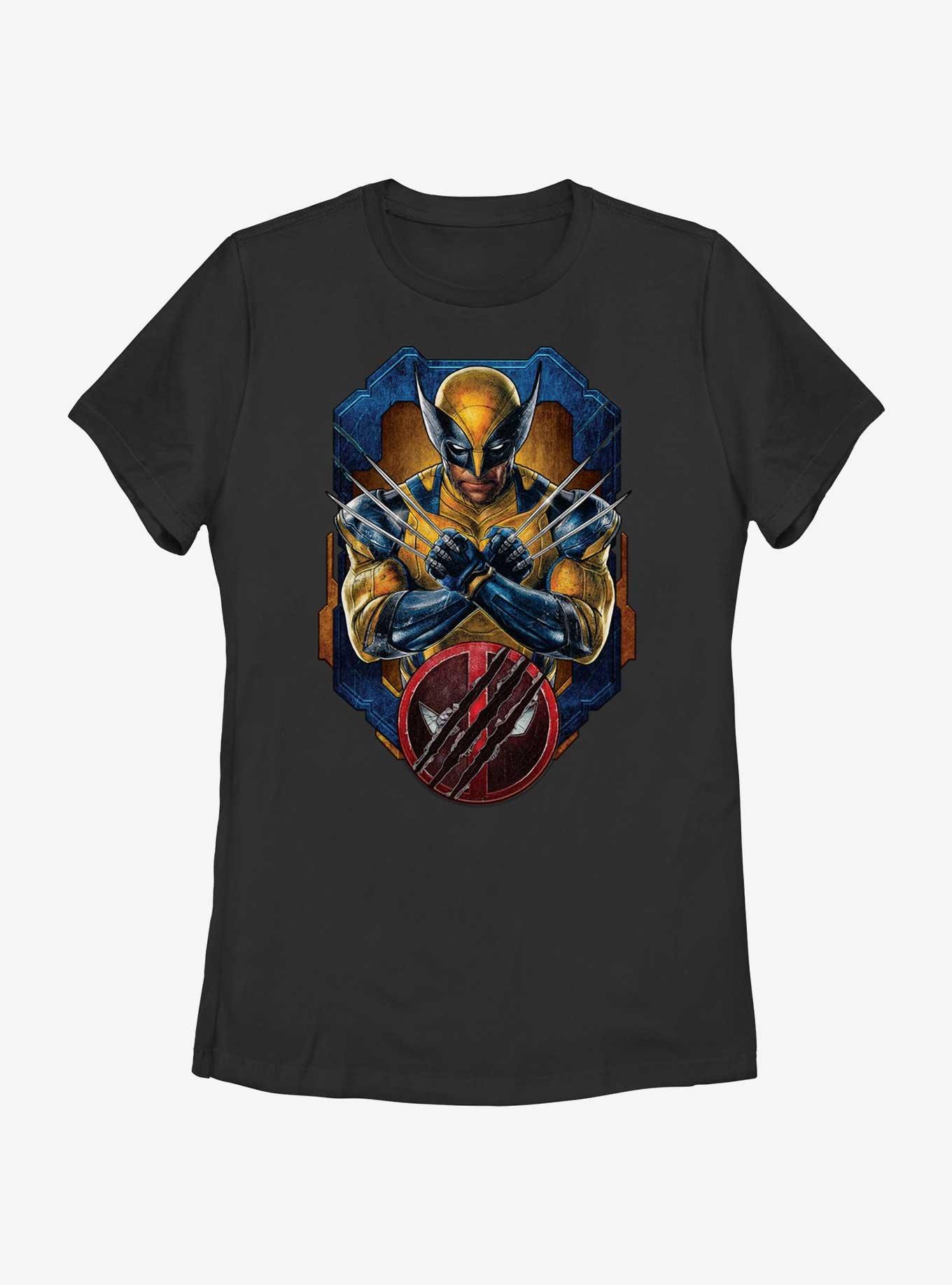 Marvel Deadpool & Wolverine Wolverine Pose Badge Womens T-Shirt, BLACK, hi-res