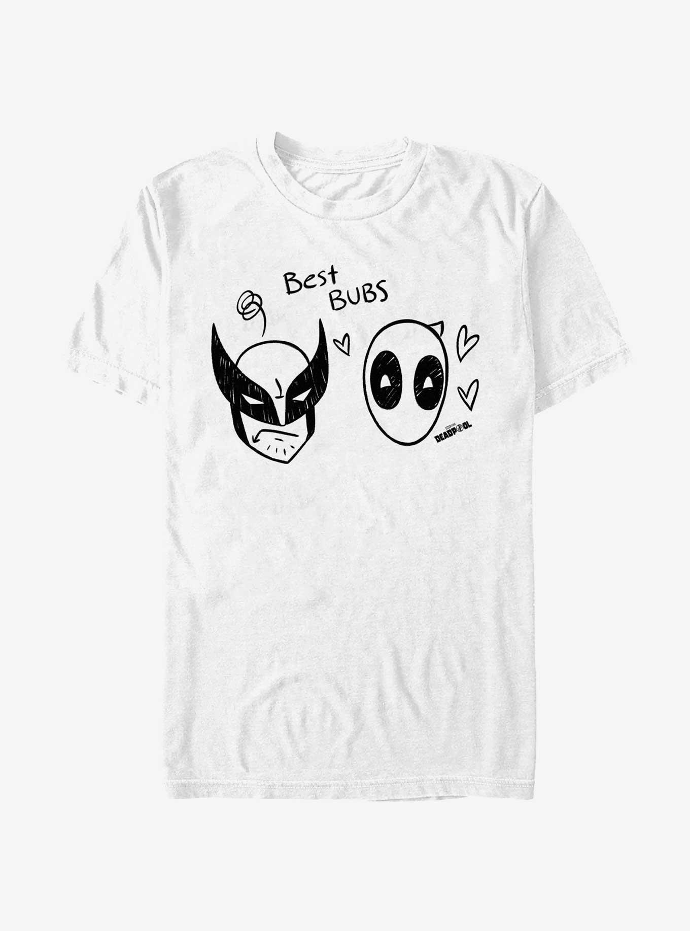 Marvel Deadpool & Wolverine Best Bubs Scribbles T-Shirt - WHITE | BoxLunch