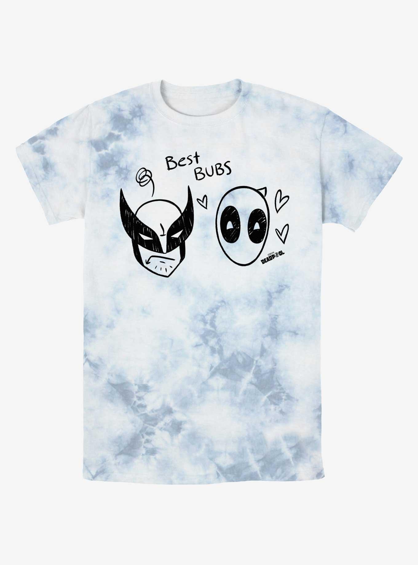 Marvel Deadpool & Wolverine Best Bubs Scribbles Tie-Dye T-Shirt, WHITEBLUE, hi-res