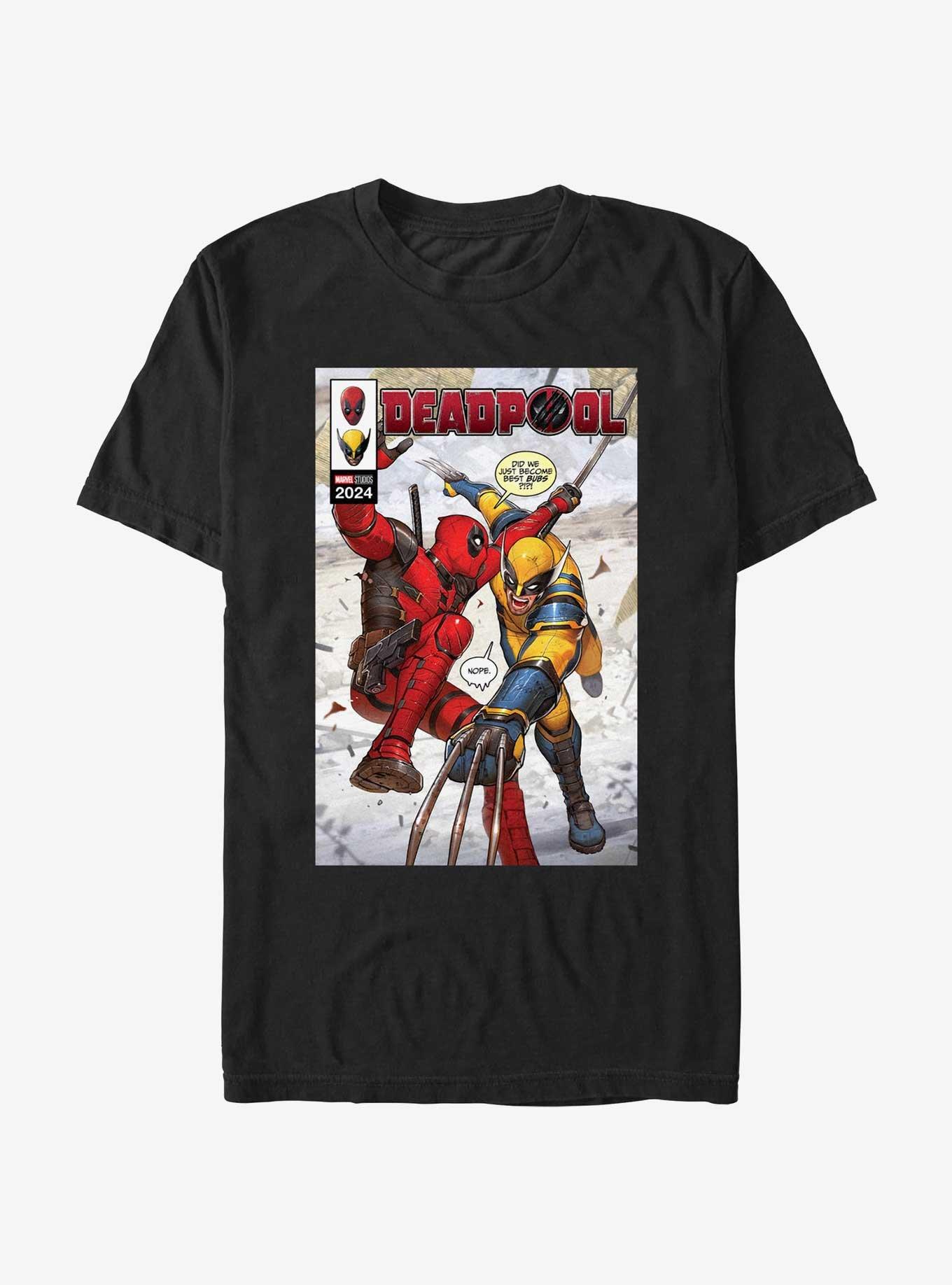 Marvel Deadpool & Wolverine Best Friends Comic T-Shirt, BLACK, hi-res