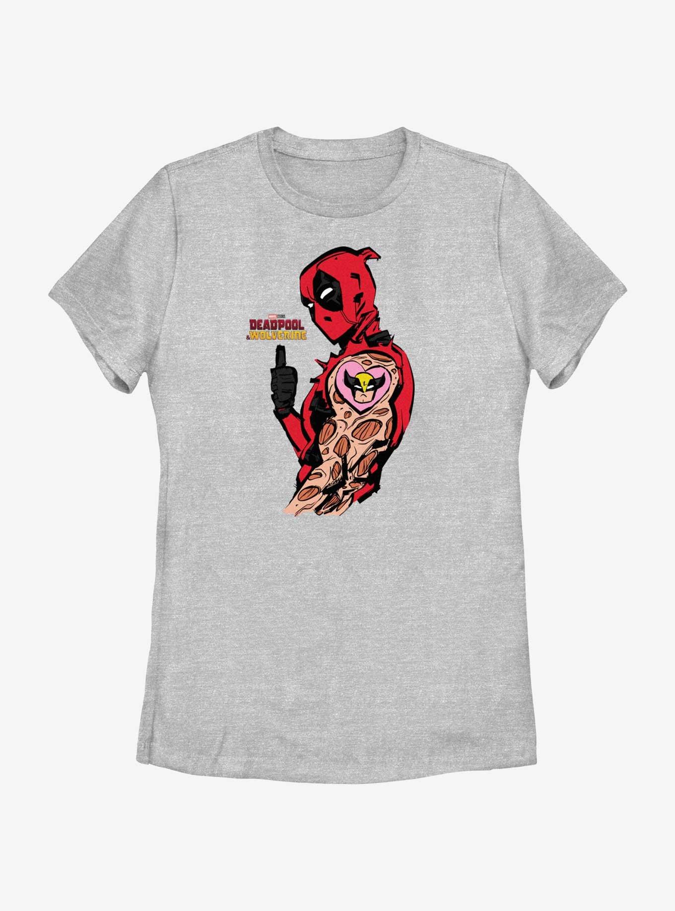 Marvel Deadpool & Wolverine Heart Wolverine Tattoo Womens T-Shirt, ATH HTR, hi-res view 1