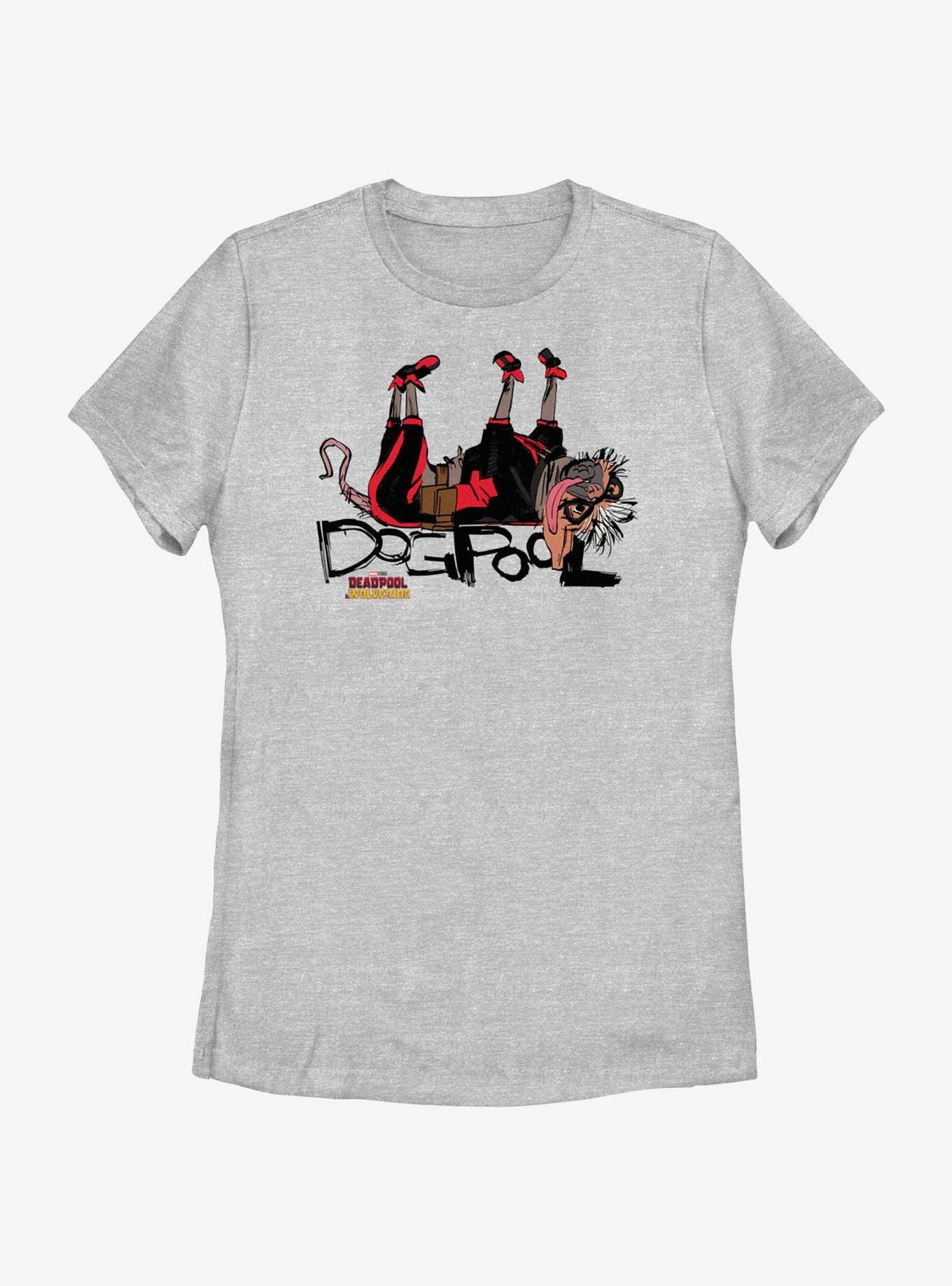 Marvel Deadpool & Wolverine Dogpool Play Dead Womens T-Shirt, ATH HTR, hi-res