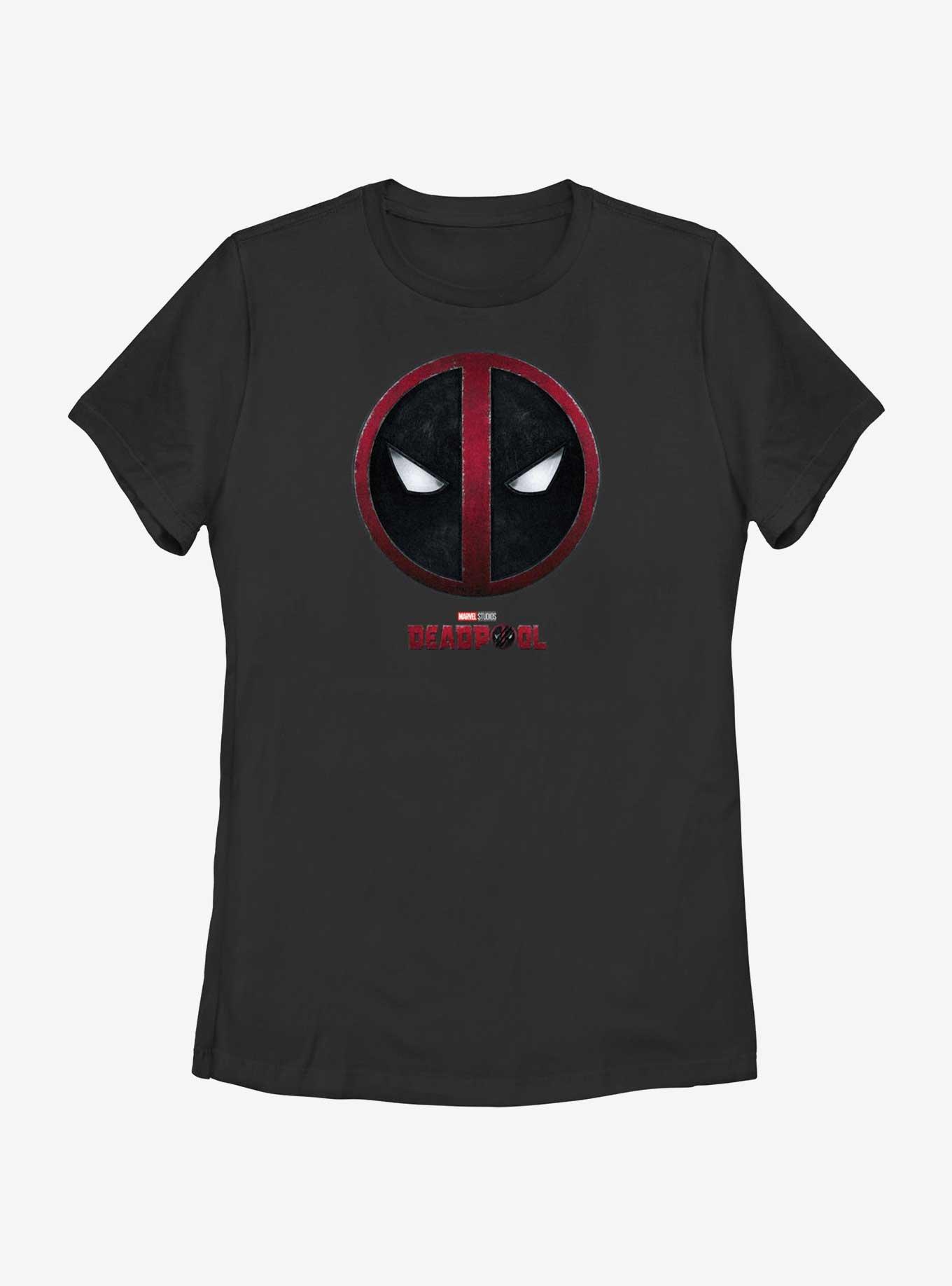 Marvel Deadpool & Wolverine Evil Eye Emblem Womens T-Shirt, BLACK, hi-res