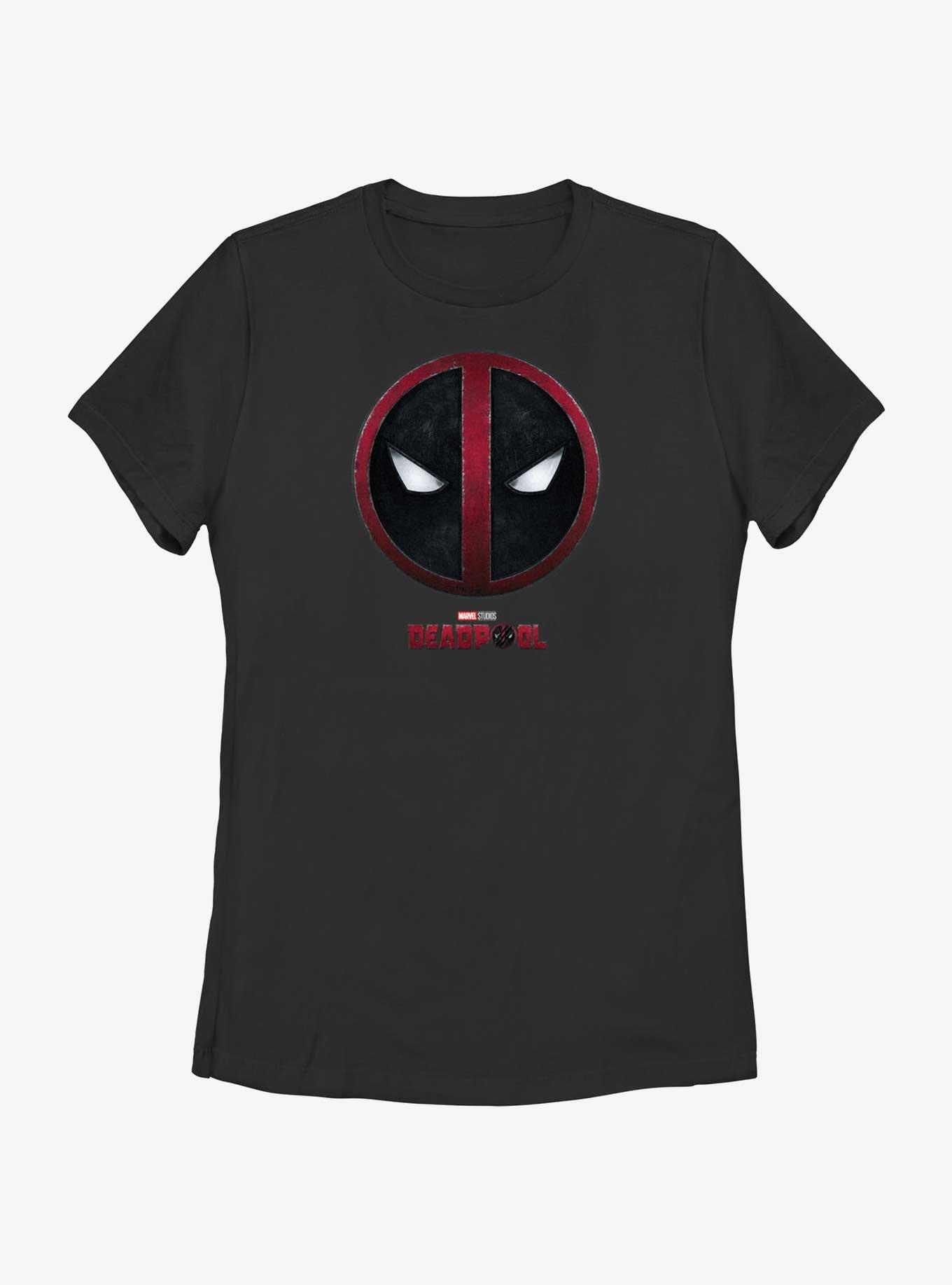 Marvel Deadpool & Wolverine Evil Eye Emblem Womens T-Shirt, BLACK, hi-res