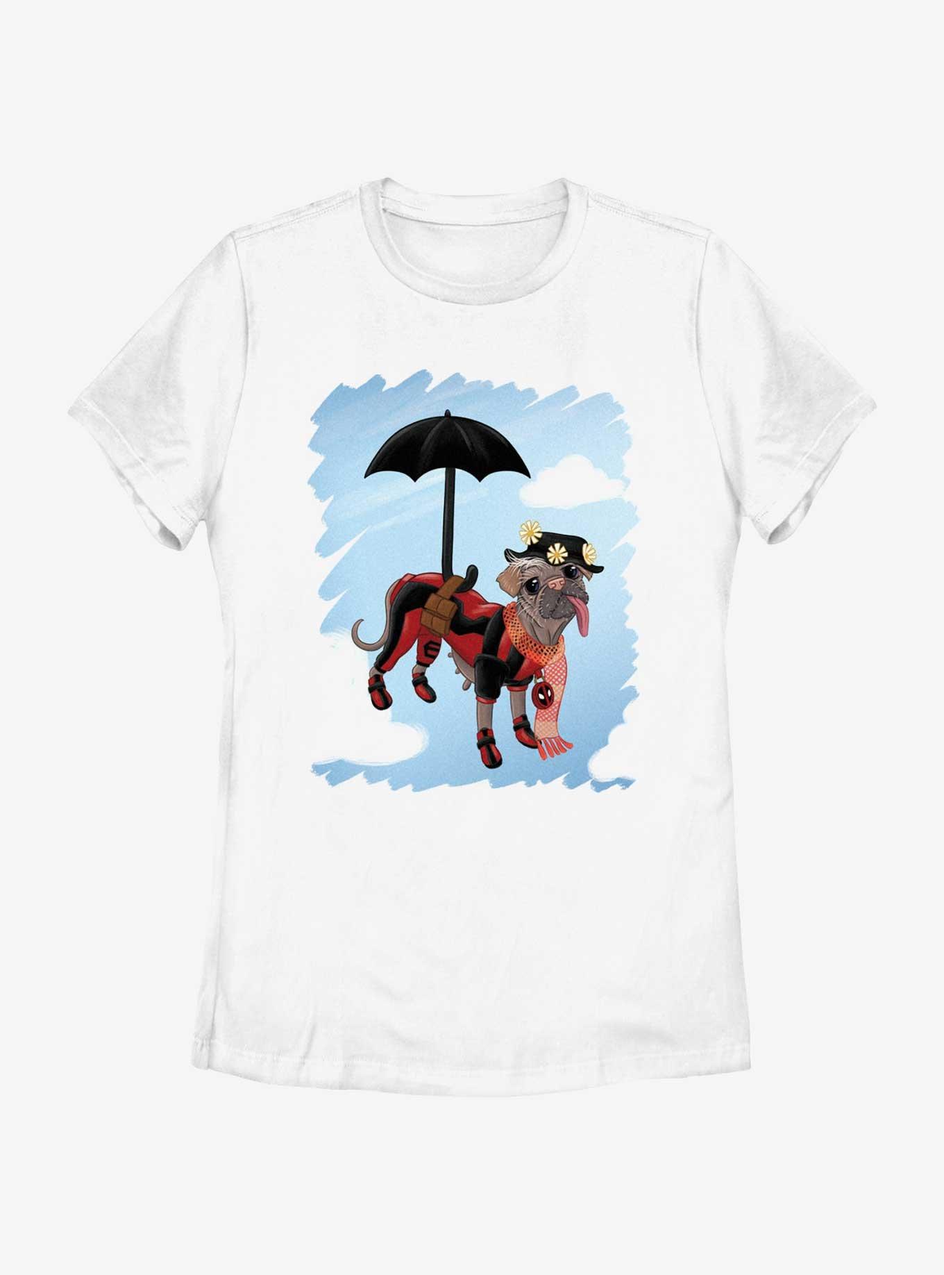 Marvel Deadpool & Wolverine Puppins Sky Womens T-Shirt, WHITE, hi-res view 1