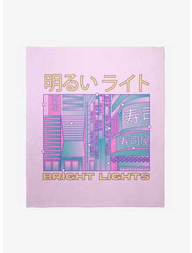 Vaporwave Bright Lights Japanese Throw Blanket, , hi-res