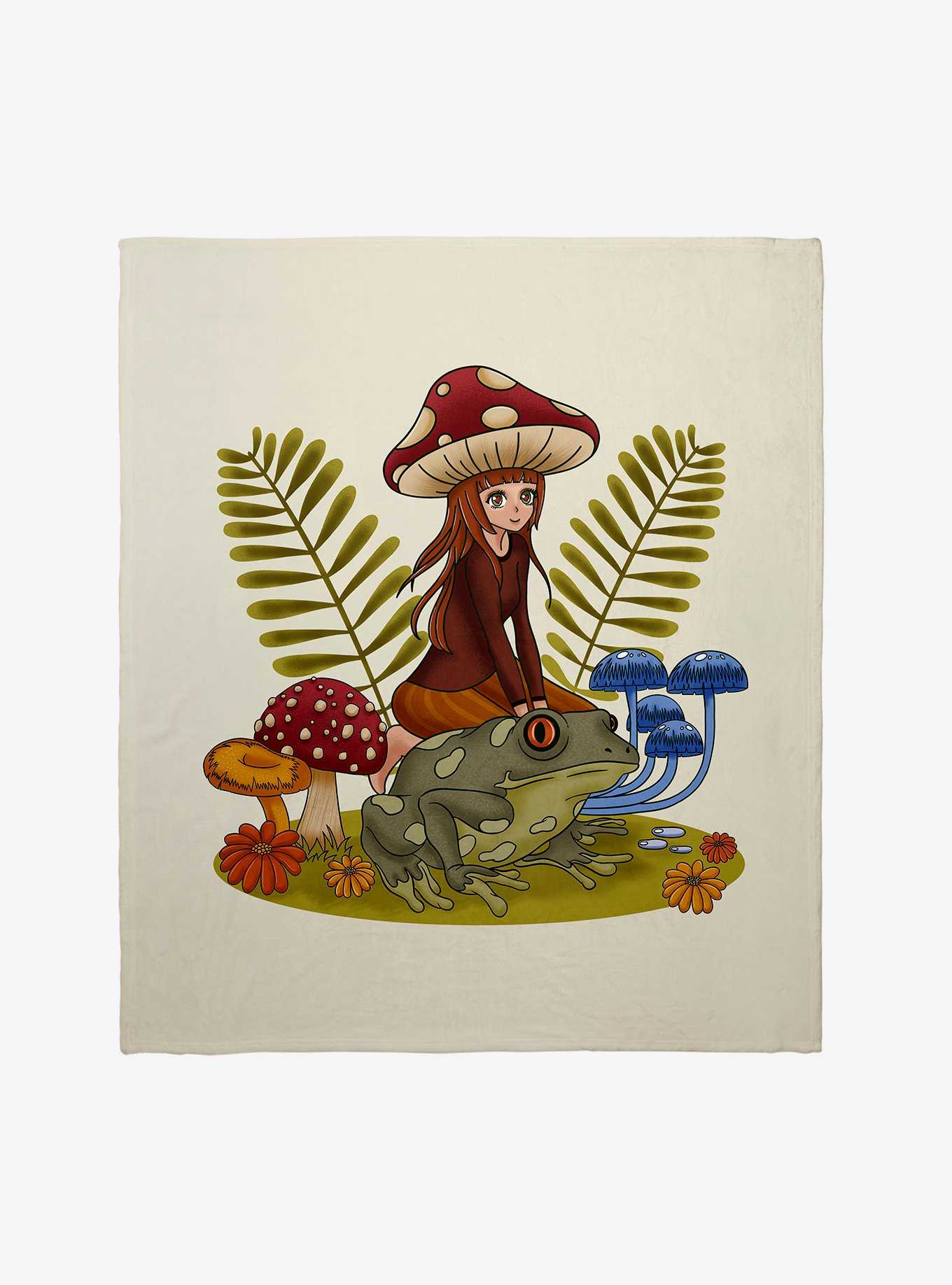 Cottagecore Frog & Doll Throw Blanket, , hi-res