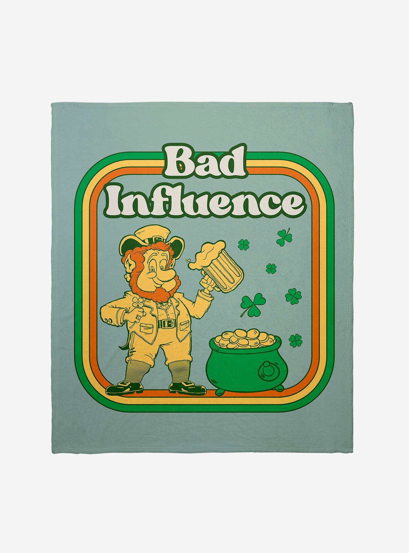 St. Patrick's Day Bad Influence Leprechaun Throw Blanket, , hi-res
