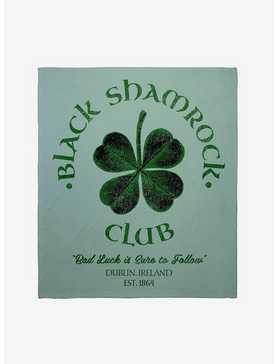 St. Patrick's Day Black Shamrock Club Throw Blanket, , hi-res