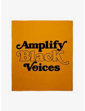 Black History Month Amplify Black Voices Text Throw Blanket, , hi-res