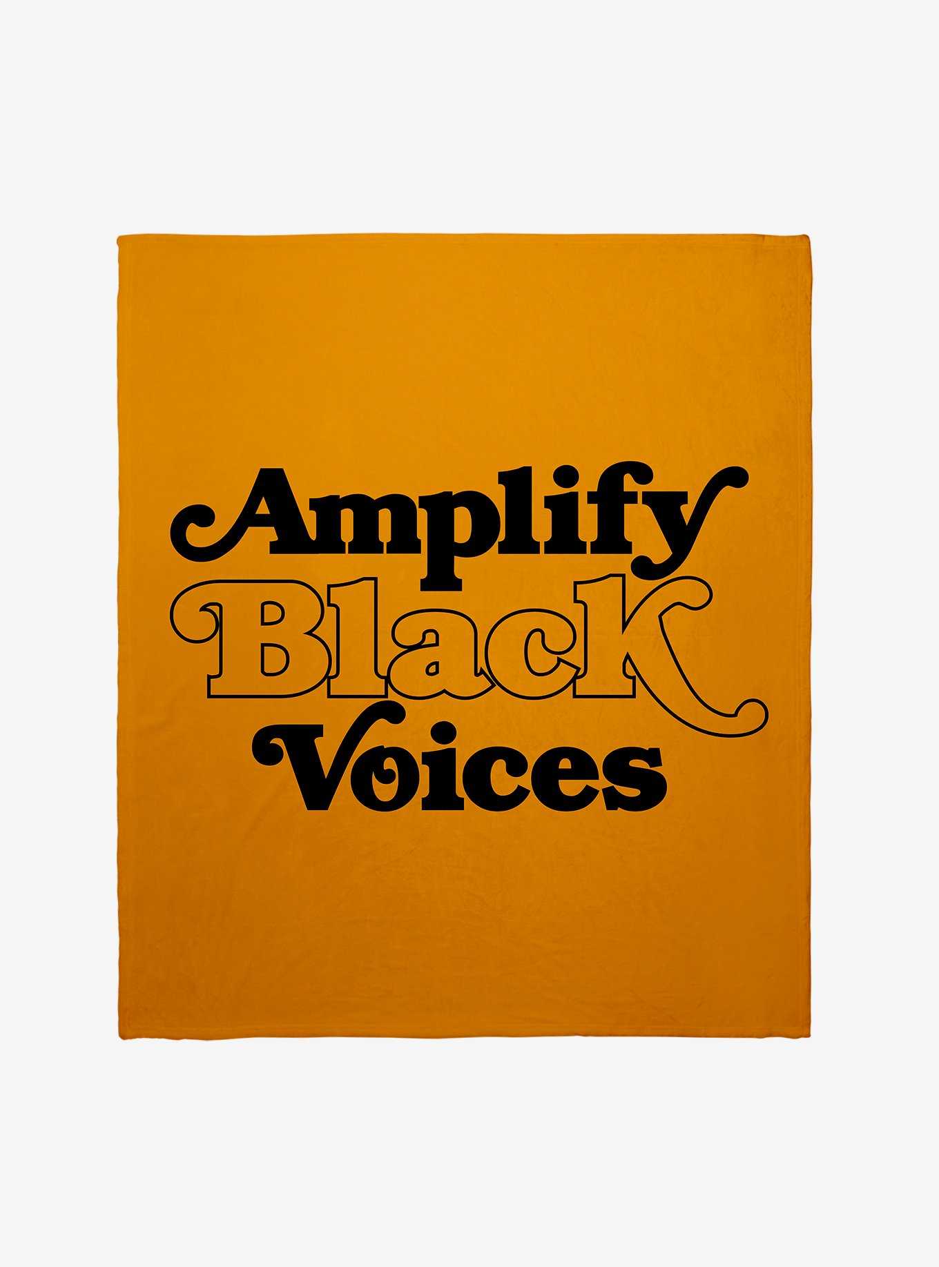Black History Month Amplify Black Voices Text Throw Blanket, , hi-res