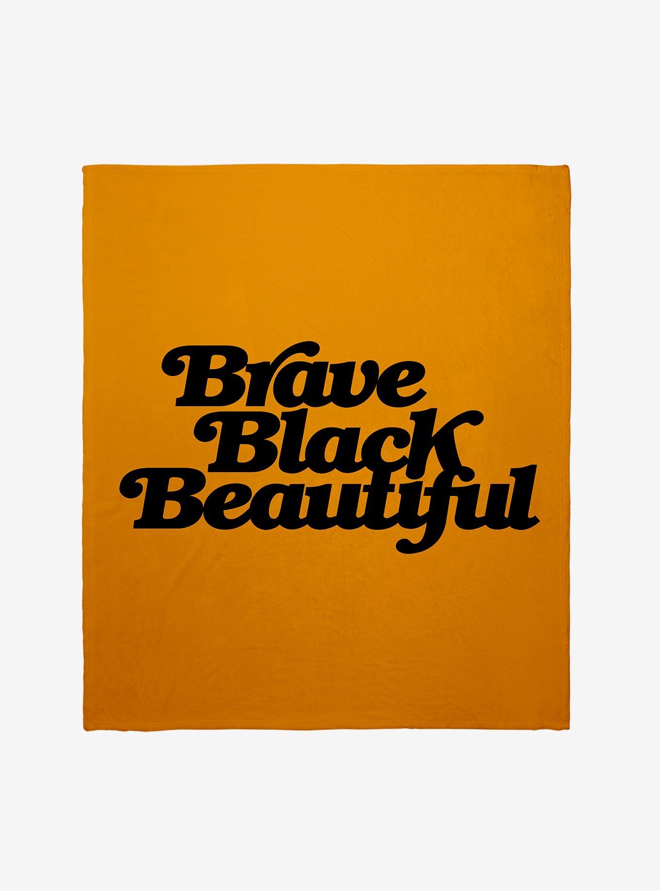 Black History Month Brave Black Beautiful Throw Blanket, , hi-res