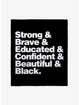 Black History Month Strong and Brave Throw Blanket, , hi-res