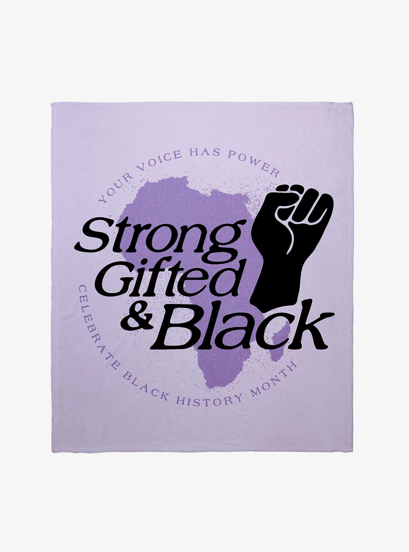 Black History Month Strong Gifted And Black Throw Blanket, , hi-res
