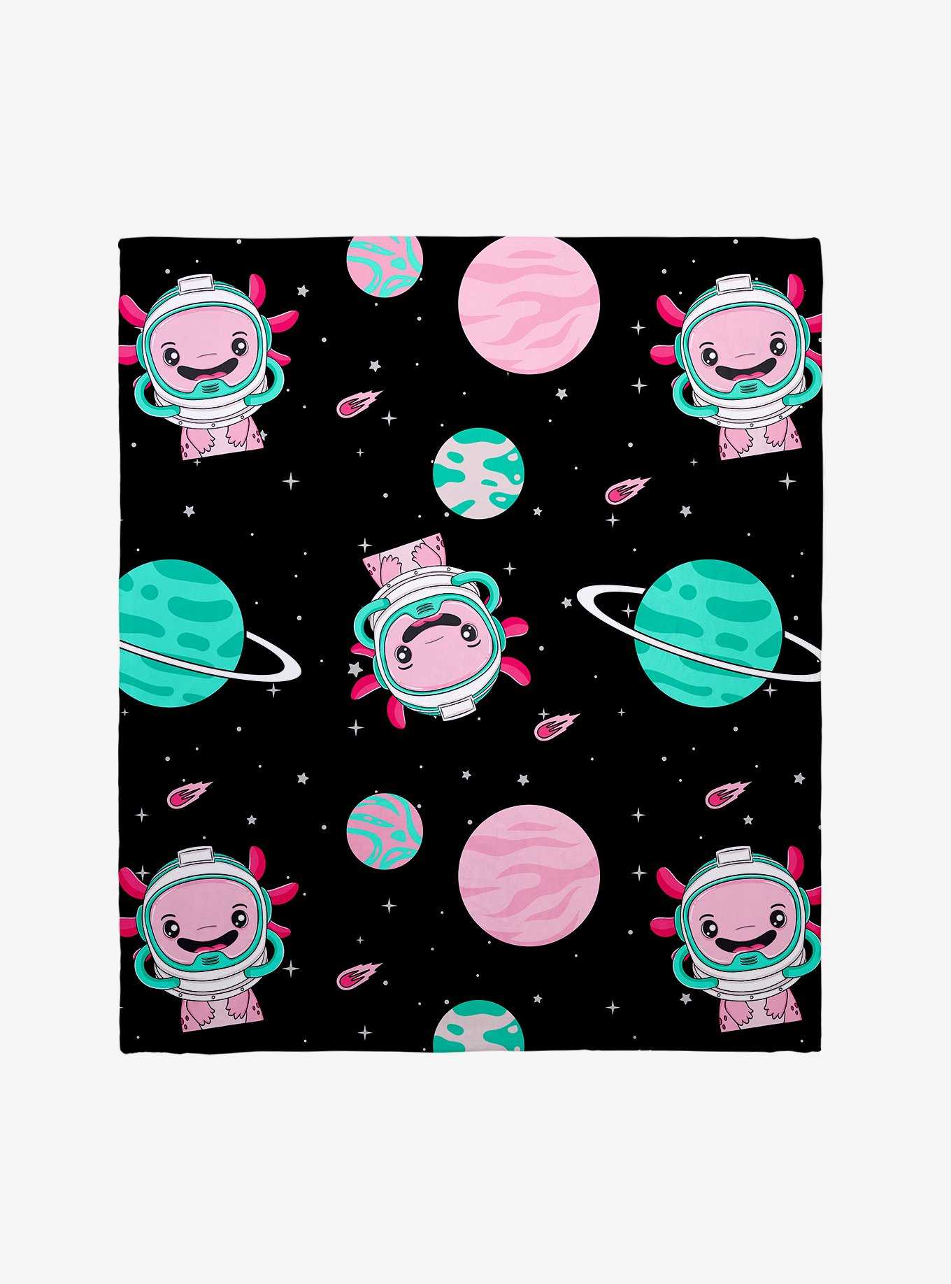 Space Axolotl Throw Blanket, , hi-res