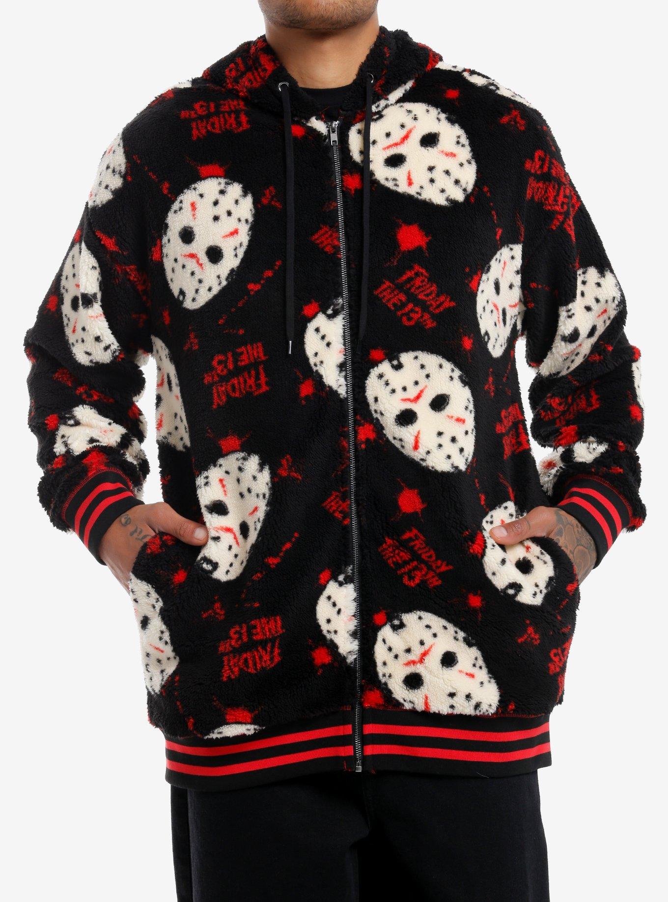 Friday The 13th Jason Mask Fuzzy Oversized Hoodie | Her Universe
