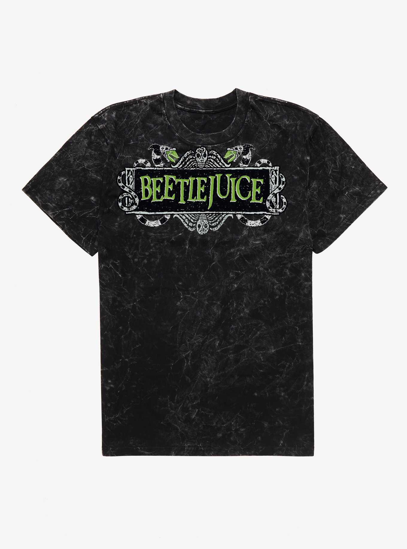 Beetlejuice Logo Mineral Wash T-Shirt, , hi-res