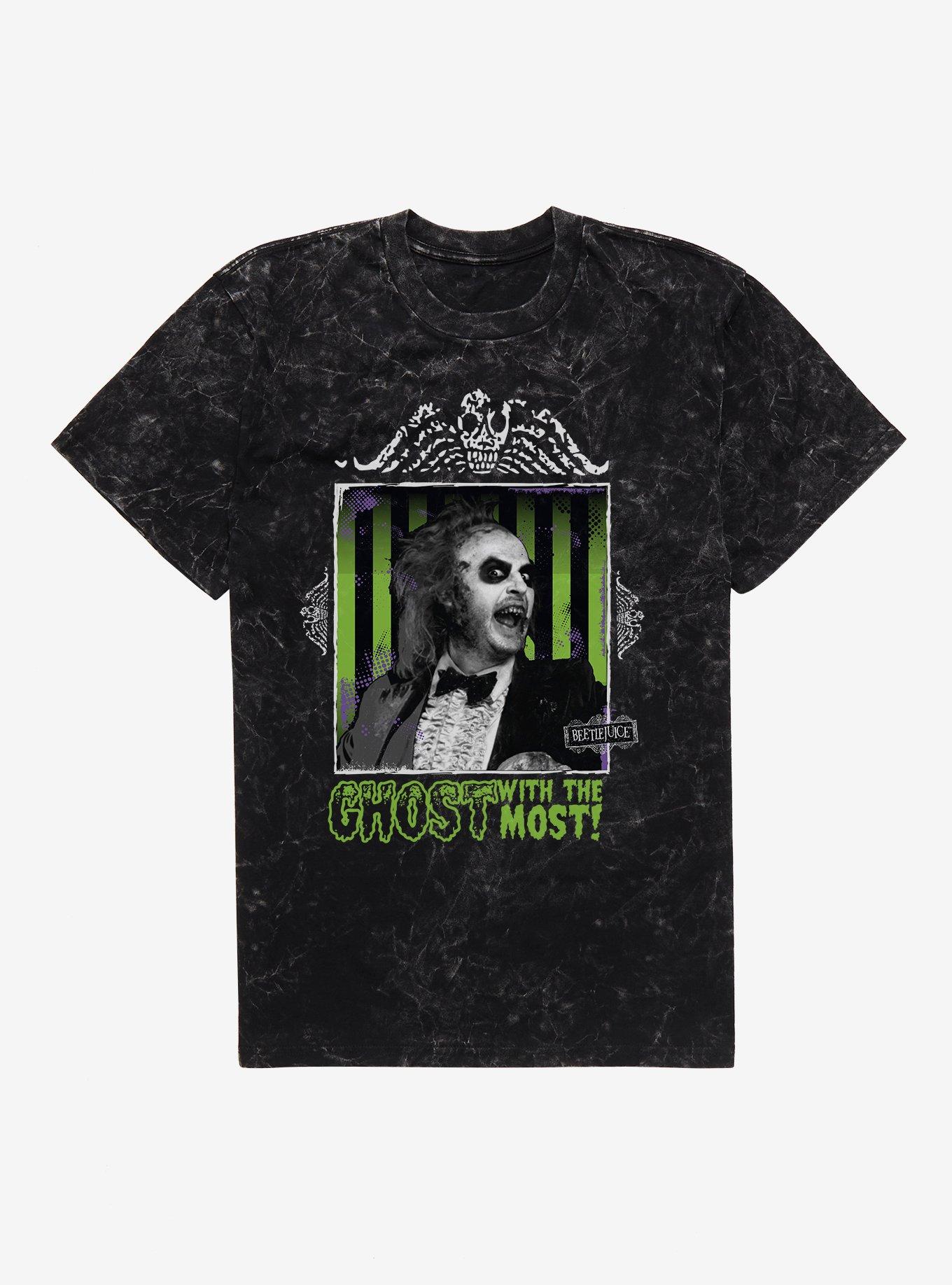 Beetlejuice Ghost With The Most Mineral Wash T-Shirt, BLACK MINERAL WASH, hi-res