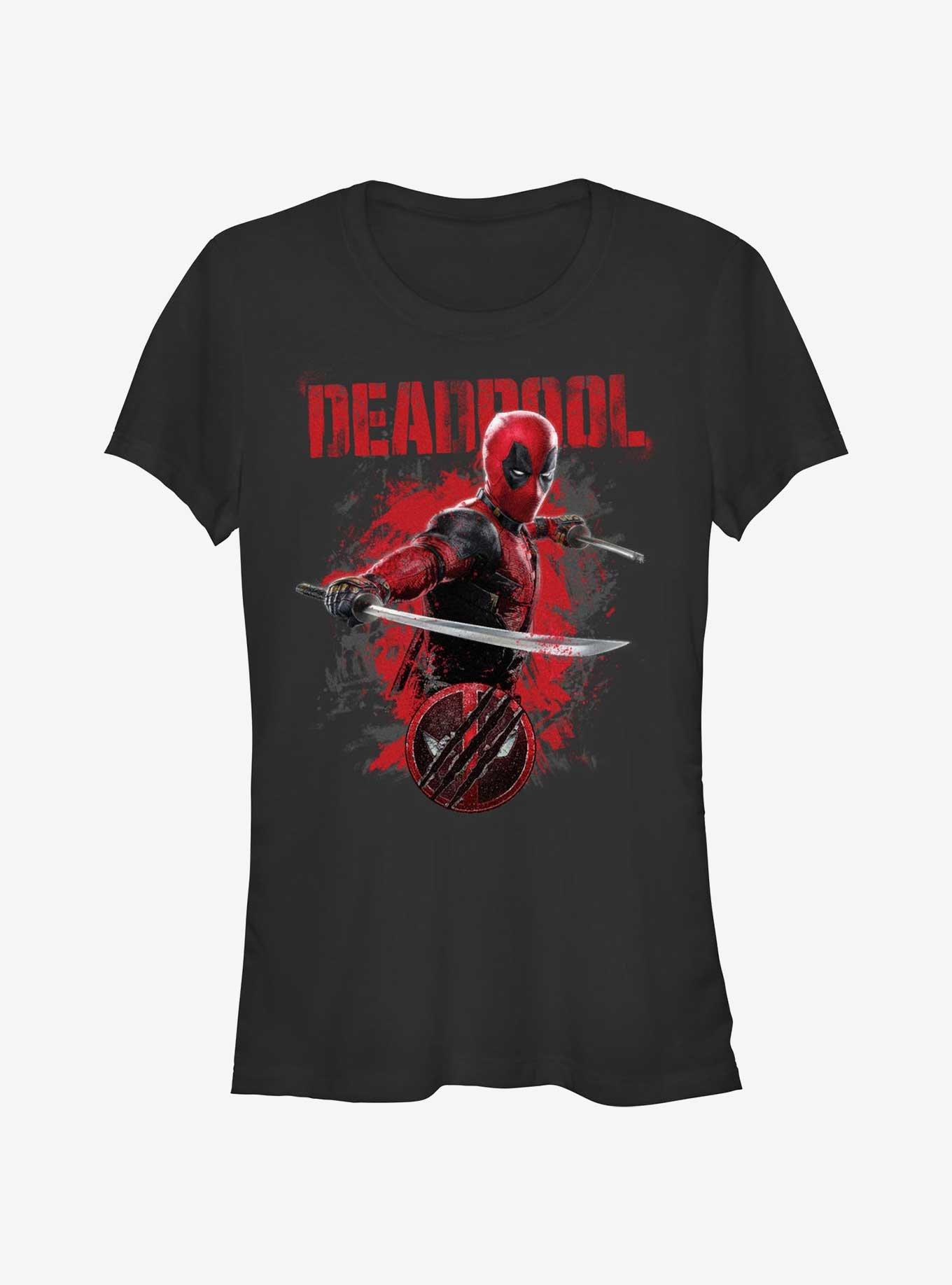 Marvel Deadpool & Wolverine Paint Dump Deadpool Girls T-Shirt