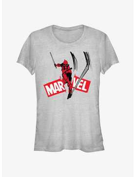 Marvel Deadpool & Wolverine Marvel Logo Slash Girls T-Shirt, , hi-res