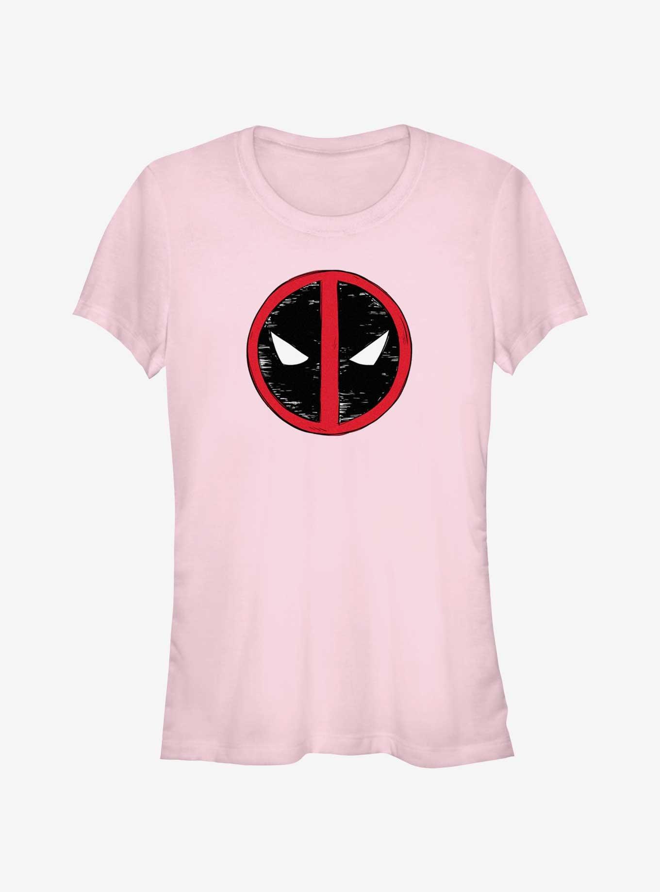 Marvel Deadpool & Wolverine Evil Eye Sketch Logo Girls T-Shirt, LIGHT PINK, hi-res