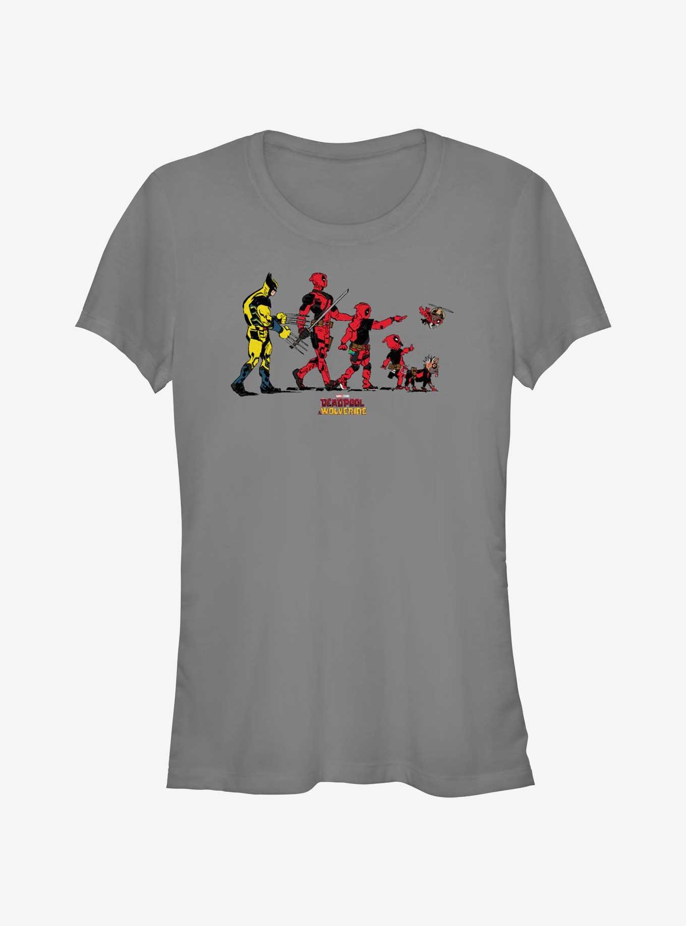 Marvel Deadpool & Wolverine Walk Street Girls T-Shirt, CHARCOAL, hi-res
