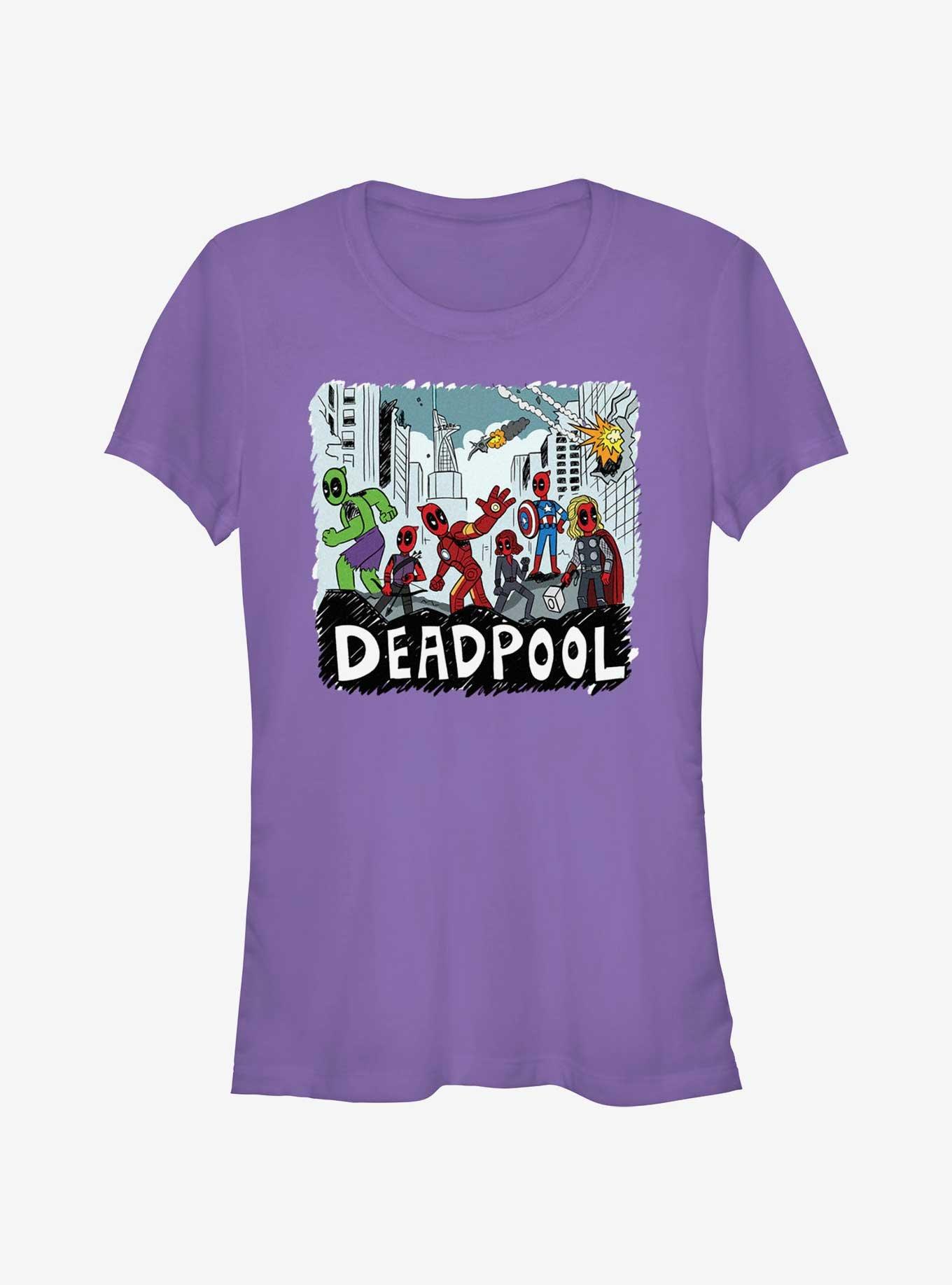 Marvel Deadpool & Wolverine Team Avengers Girls T-Shirt