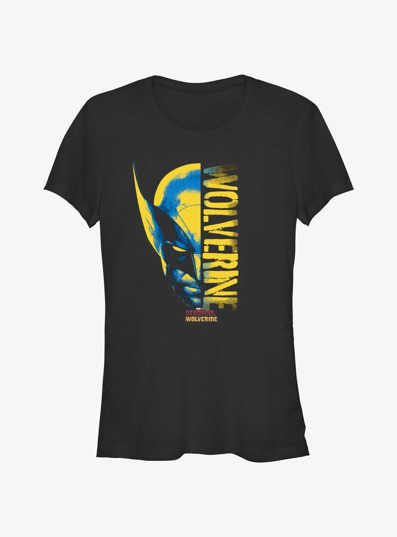 Marvel Deadpool & Wolverine Head Split Wolverine Girls T-Shirt, BLACK, hi-res