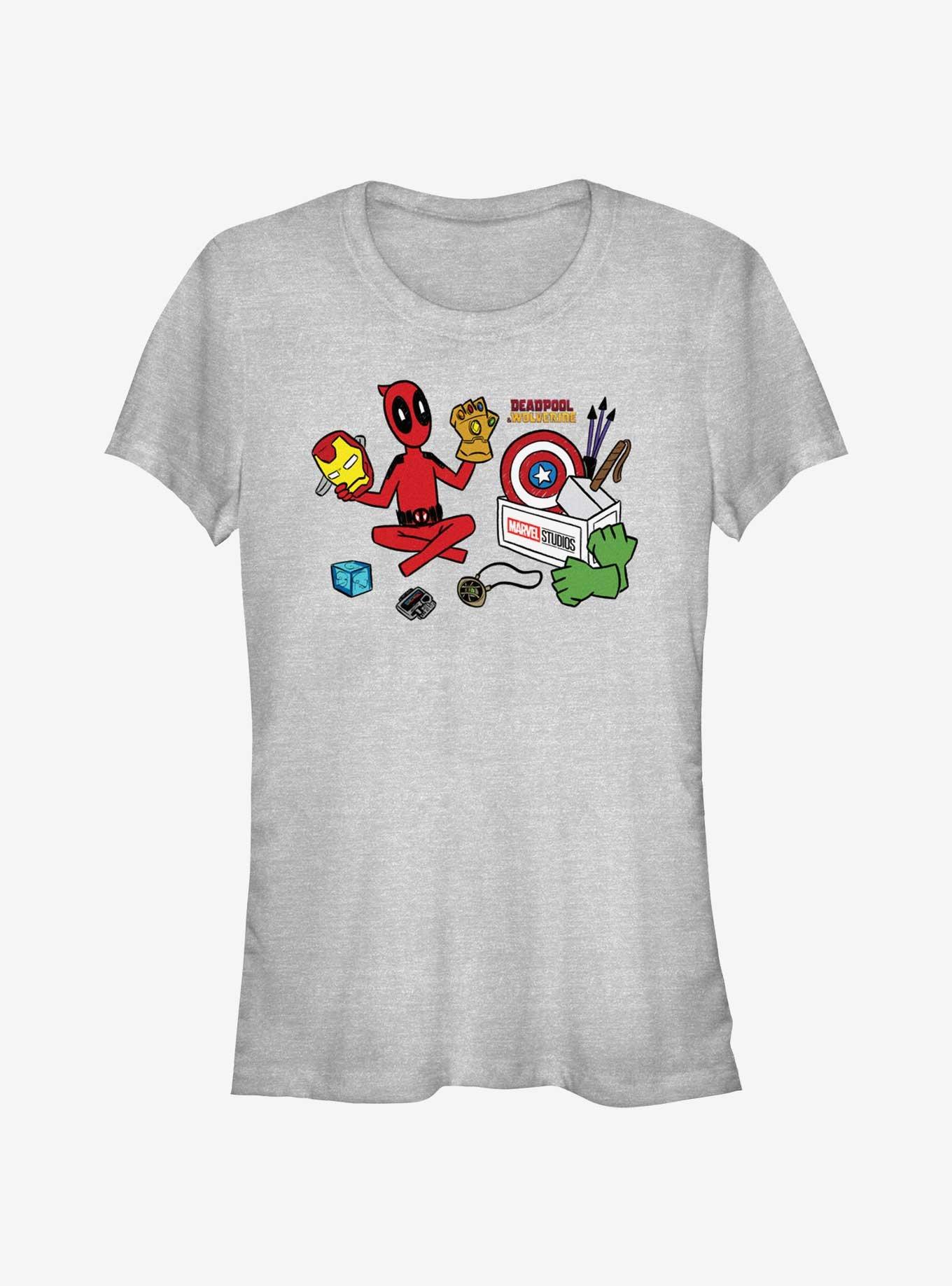 Marvel Deadpool & Wolverine Avengers Things Girls T-Shirt, ATH HTR, hi-res