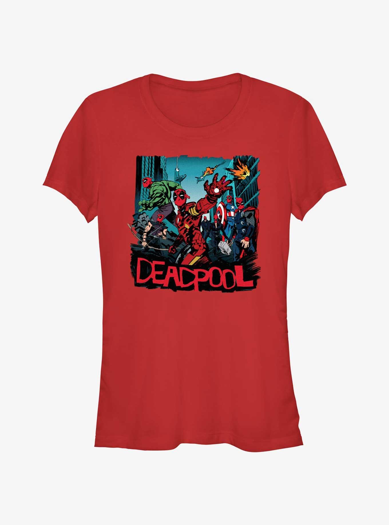 Marvel Deadpool & Wolverine Deadpool Avengers Girls T-Shirt, RED, hi-res