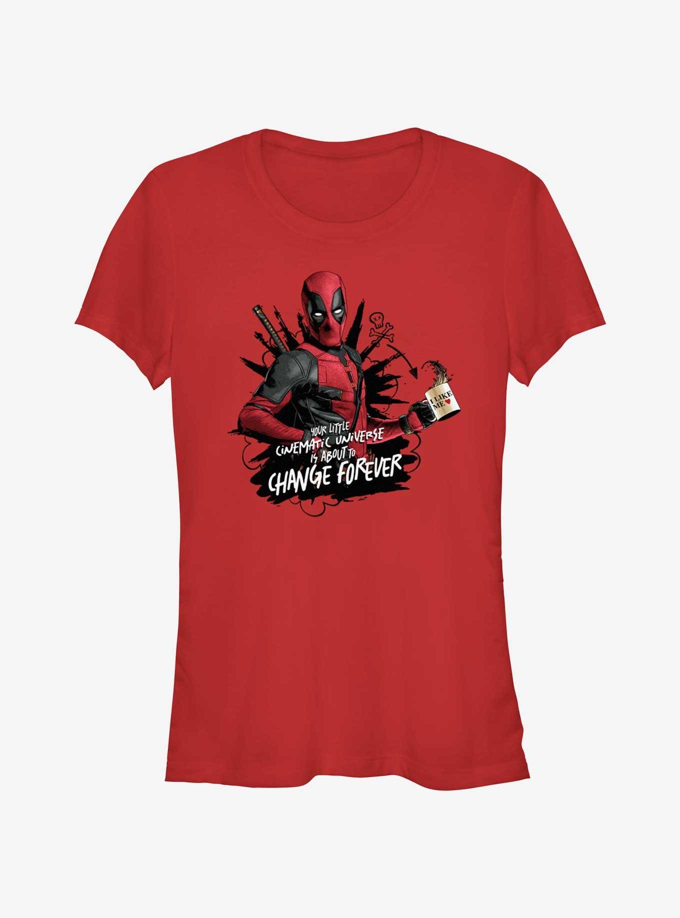 Marvel Deadpool & Wolverine Changing Your Cinematic Universe Forever Girls T-Shirt, RED, hi-res