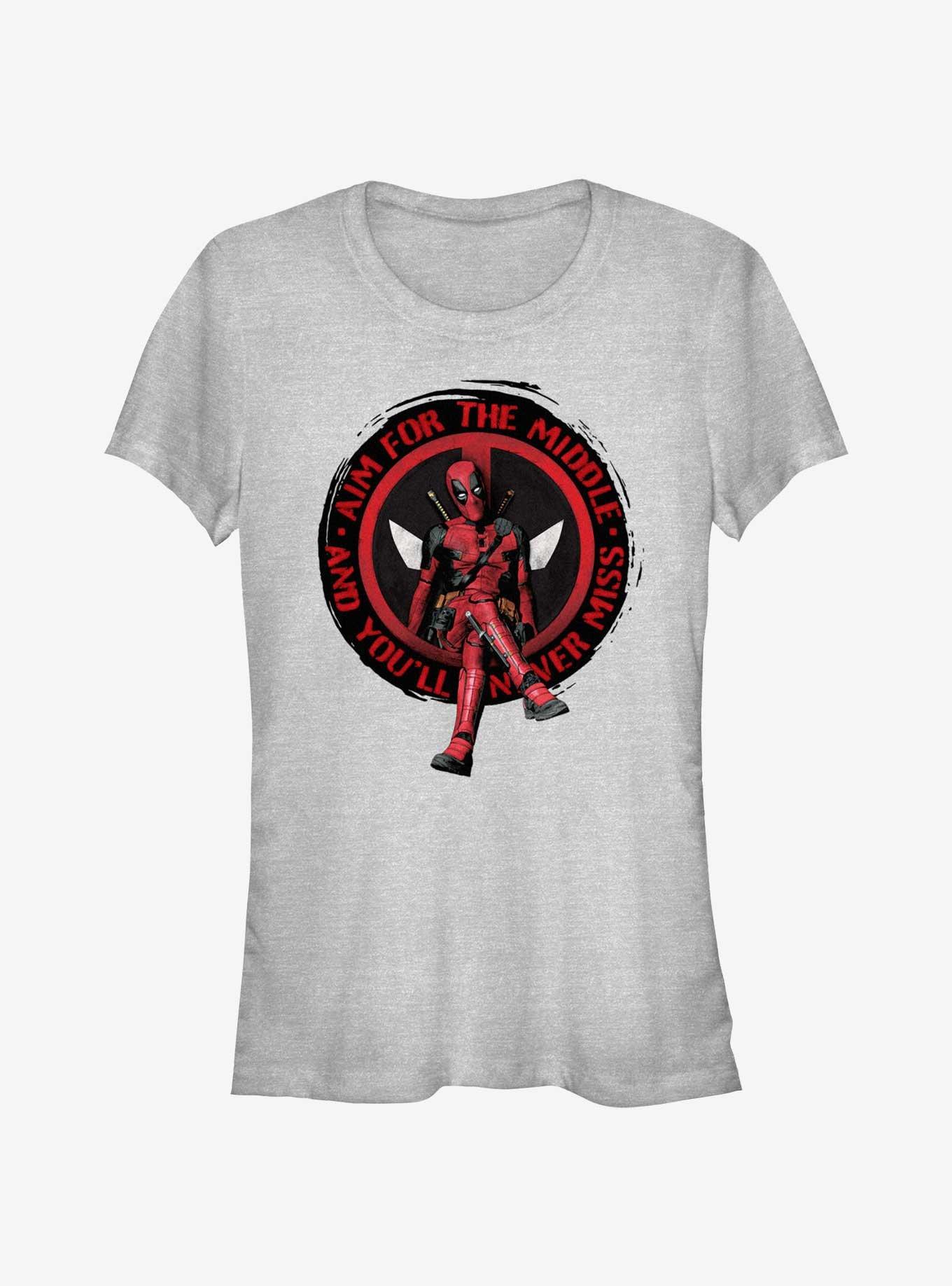 Marvel Deadpool & Wolverine Aim For The Middle Girls T-Shirt, ATH HTR, hi-res