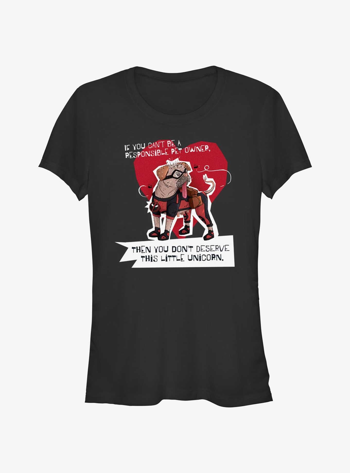 Marvel Deadpool & Wolverine Dogpool Little Unicorn Girls T-Shirt, BLACK, hi-res
