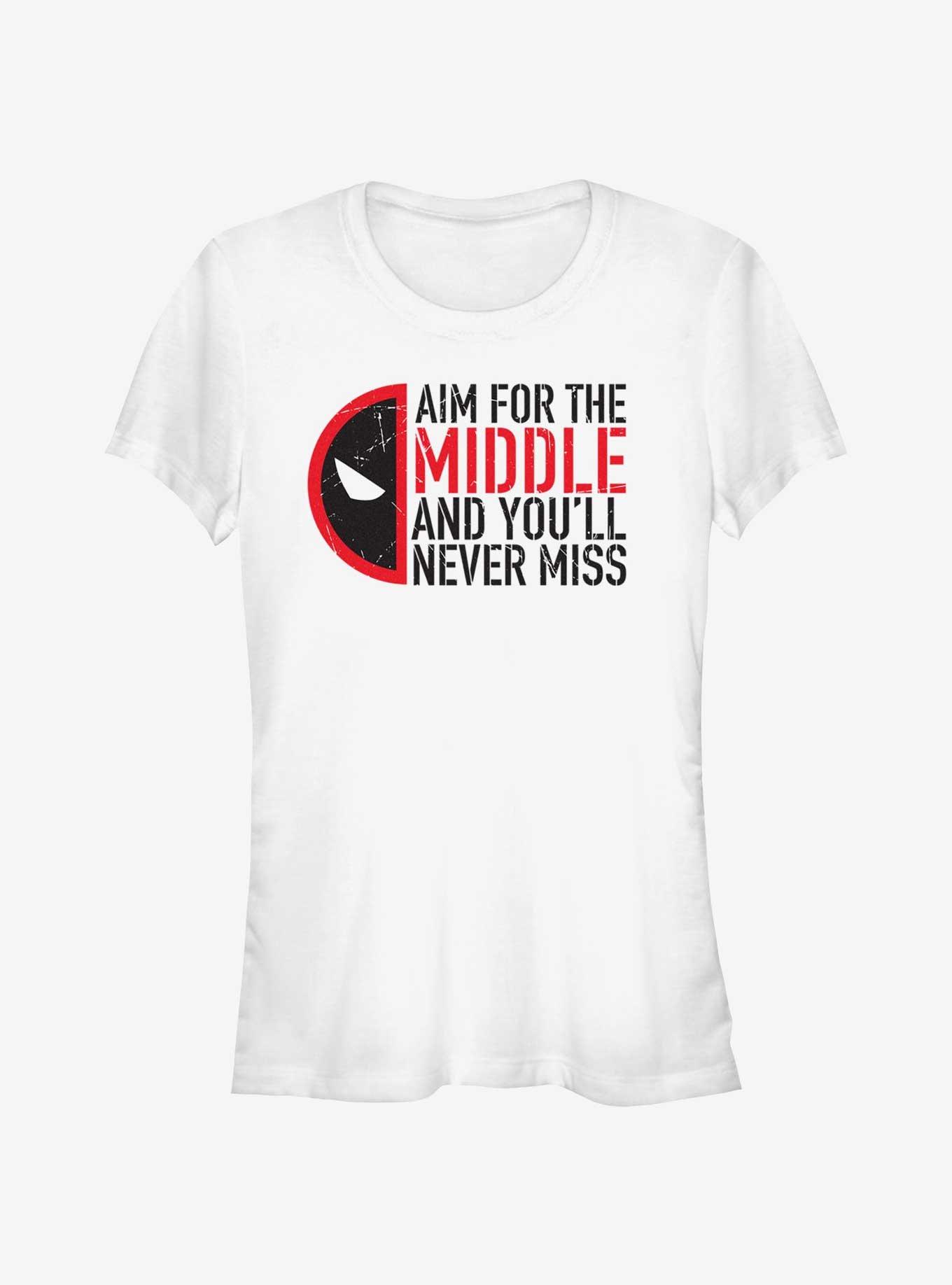 Marvel Deadpool & Wolverine Aim For The Middle Girls T-Shirt, WHITE, hi-res