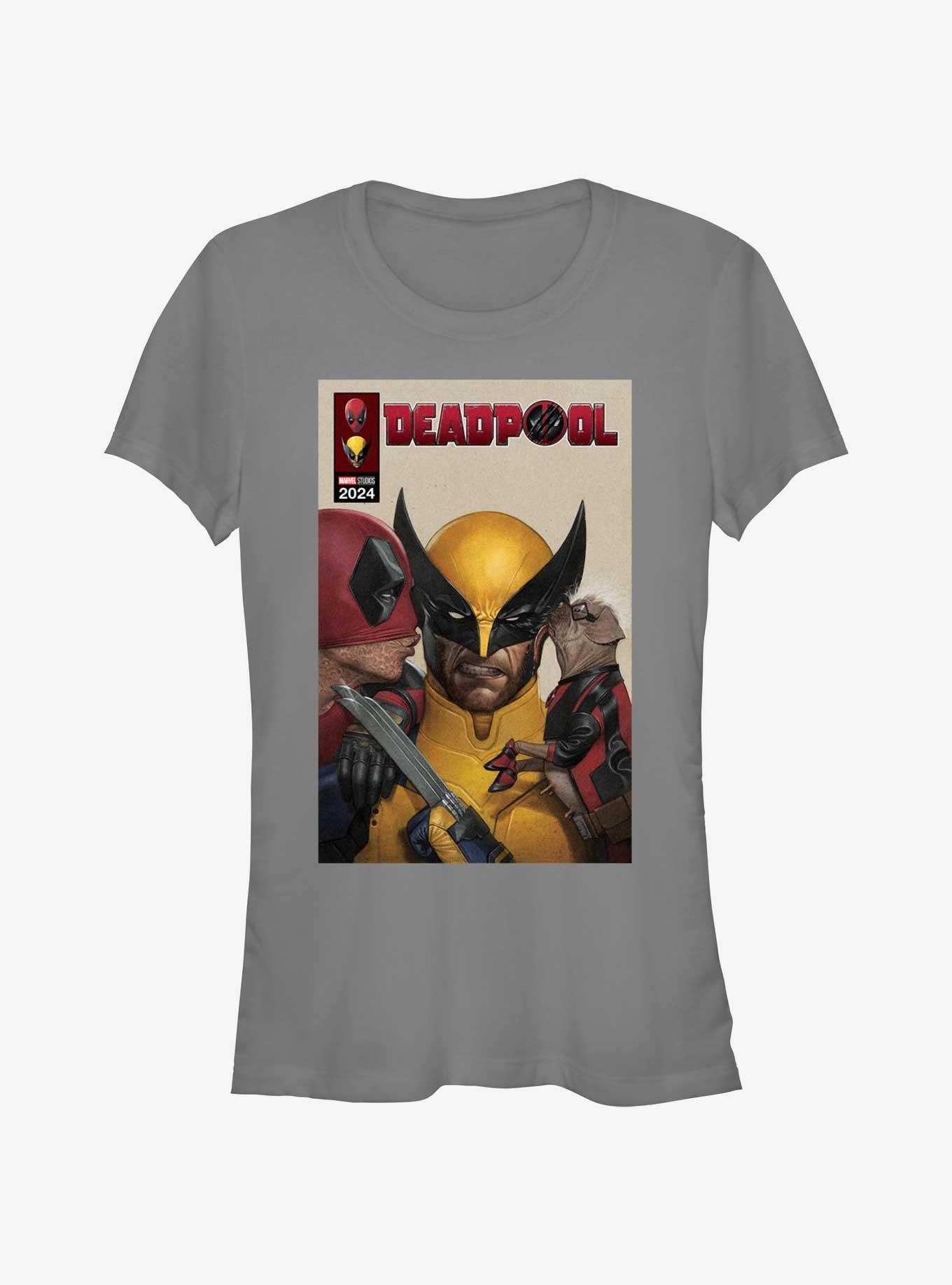 Marvel Deadpool & Wolverine Kissing Wolverine Poster Girls T-Shirt, CHARCOAL, hi-res
