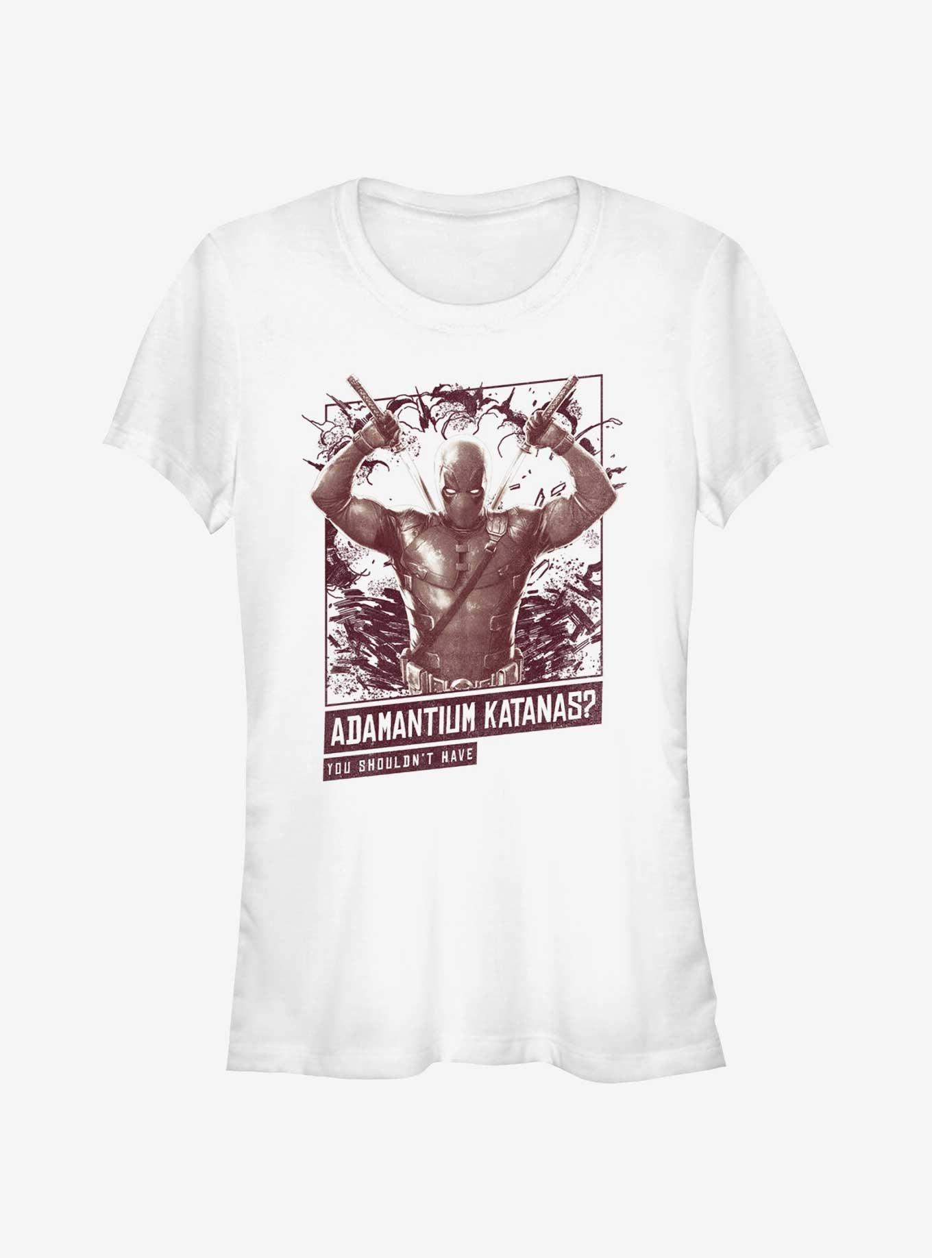 Marvel Deadpool & Wolverine Adamantium Katanas Girls T-Shirt, WHITE, hi-res