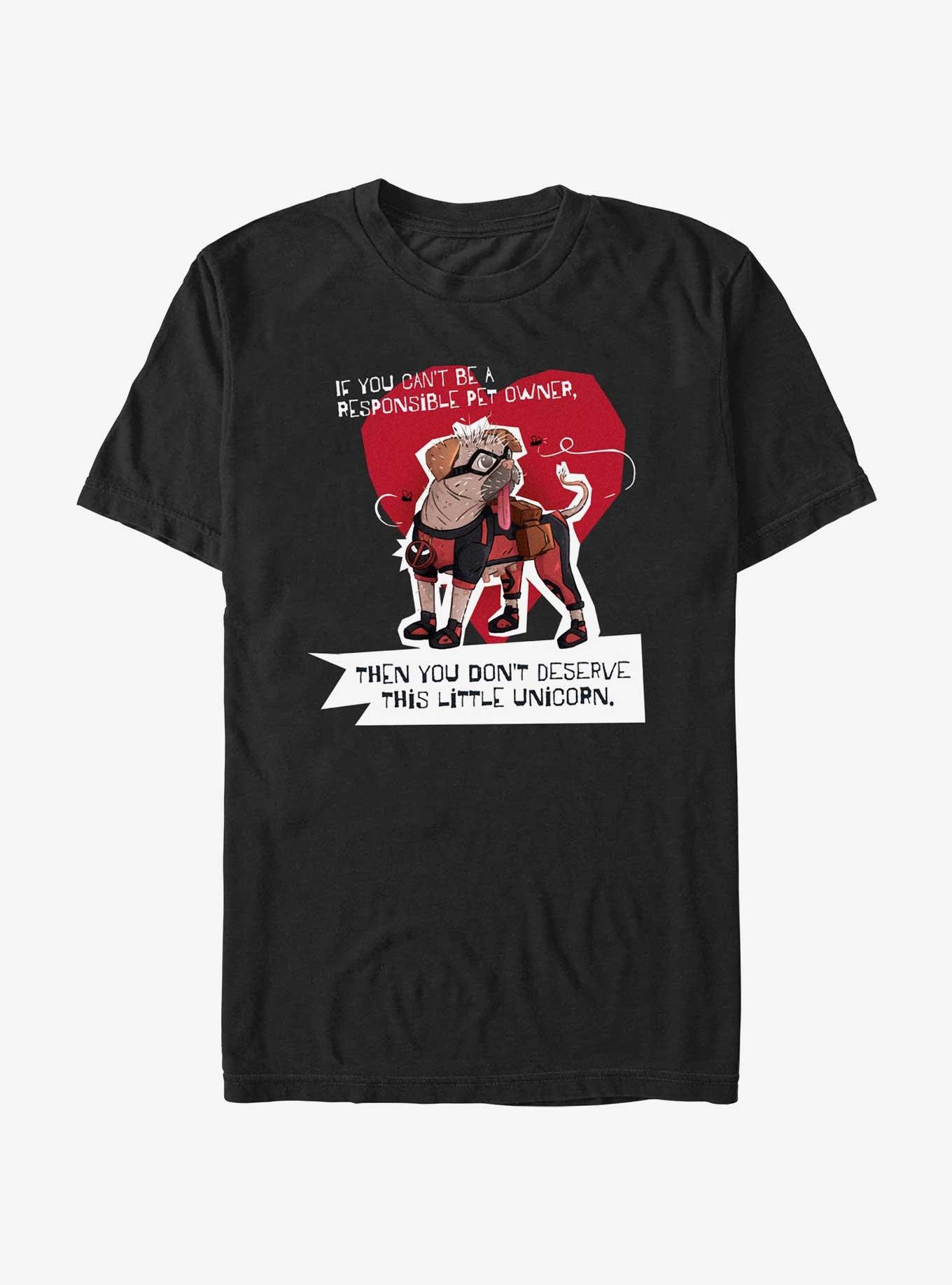 Marvel Deadpool & Wolverine Dogpool Little Unicorn T-Shirt, BLACK, hi-res