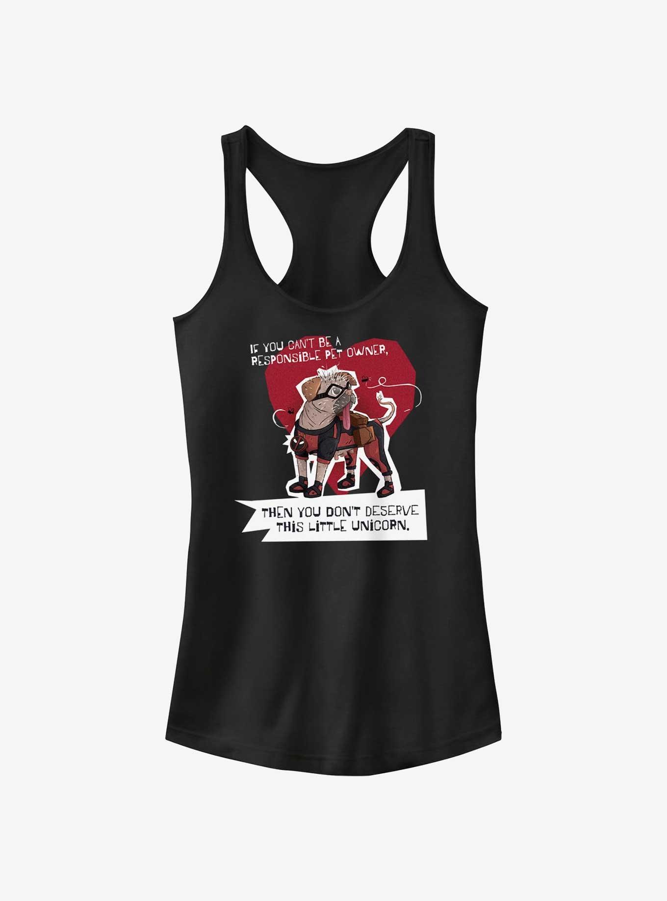 Marvel Deadpool & Wolverine Dogpool Little Unicorn Girls Tank, BLACK, hi-res