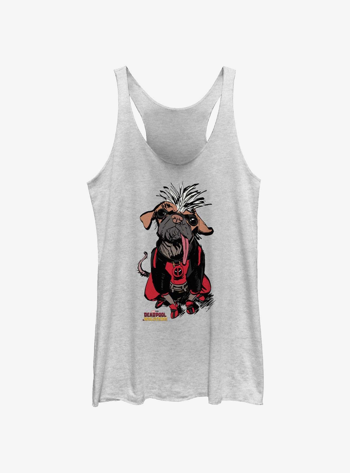 Marvel Deadpool & Wolverine Cool Dogpool Girls Tank, WHITE HTR, hi-res