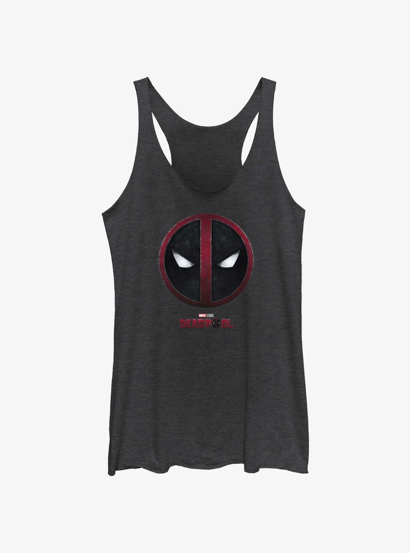 Marvel Deadpool & Wolverine Evil Eye Emblem Girls Tank, BLK HTR, hi-res