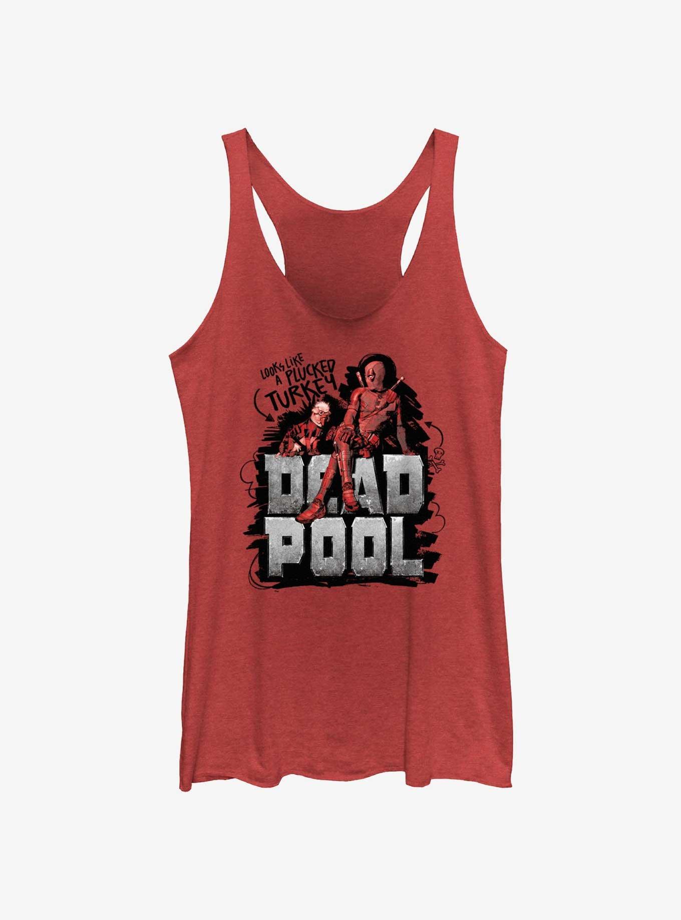 Marvel Deadpool & Wolverine Looks Like A Plucked Turkey Girls Tank, RED HTR, hi-res