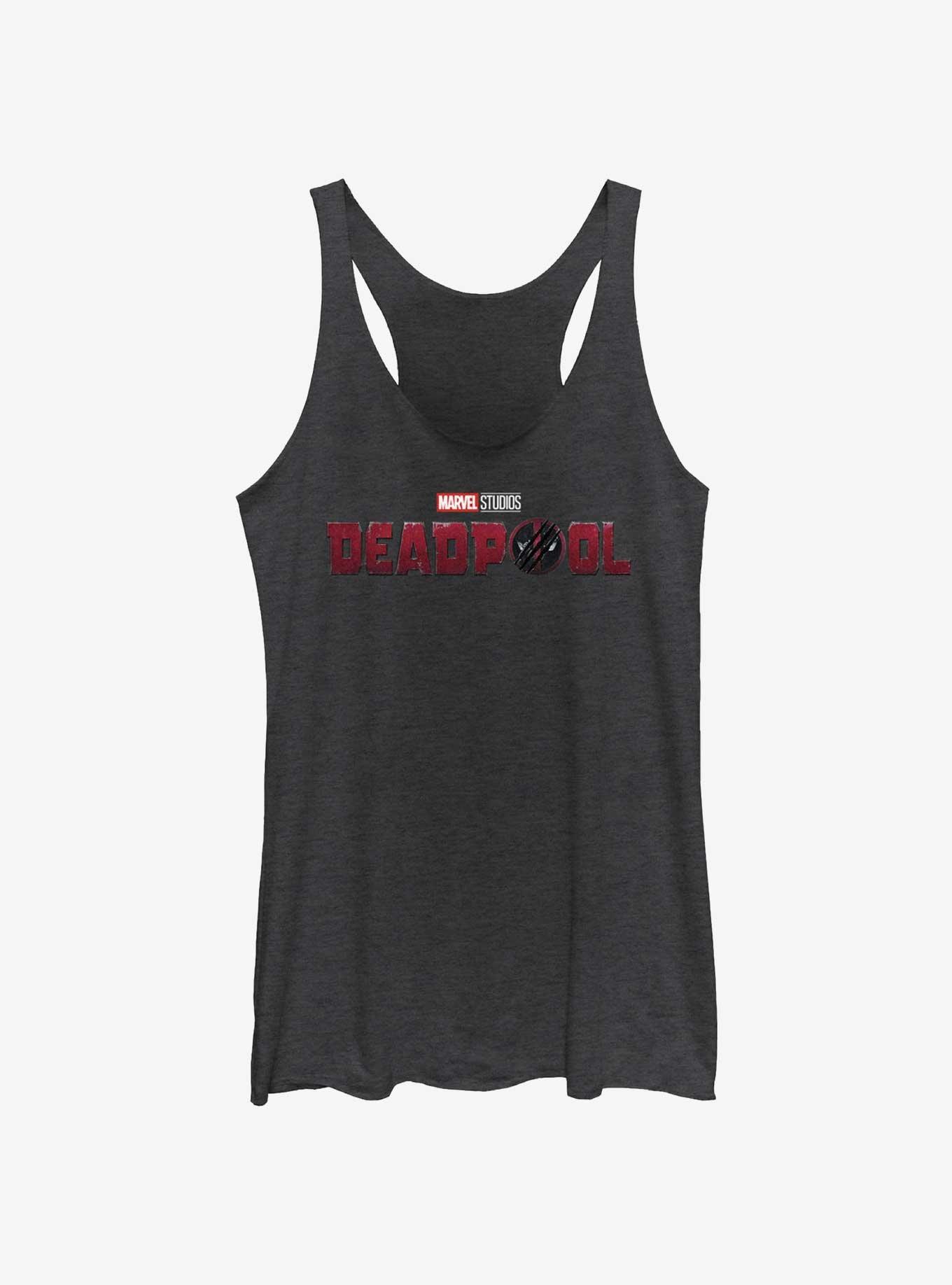 Marvel Deadpool & Wolverine Logo Girls Tank, BLK HTR, hi-res